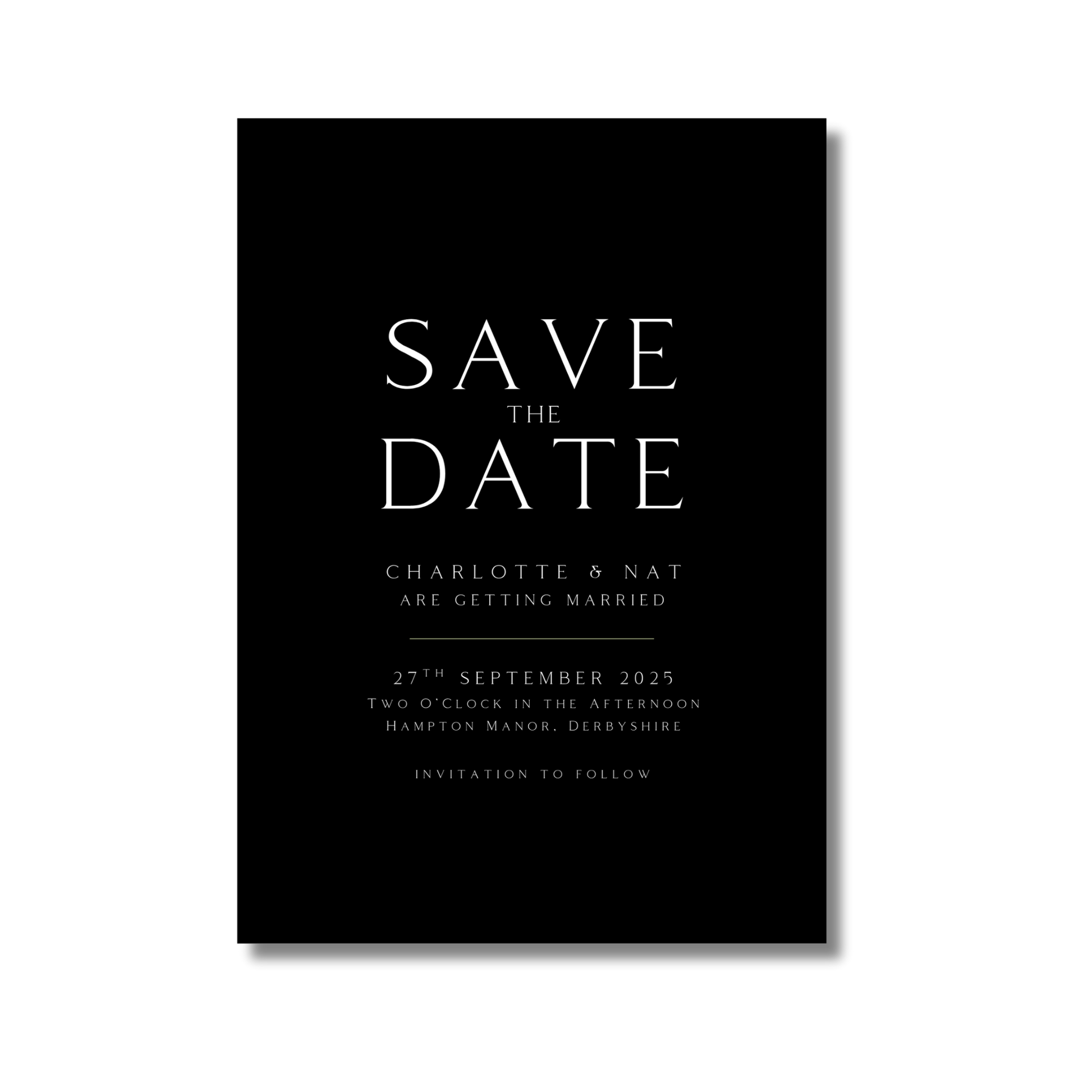 Monochrome Initials Save The Date