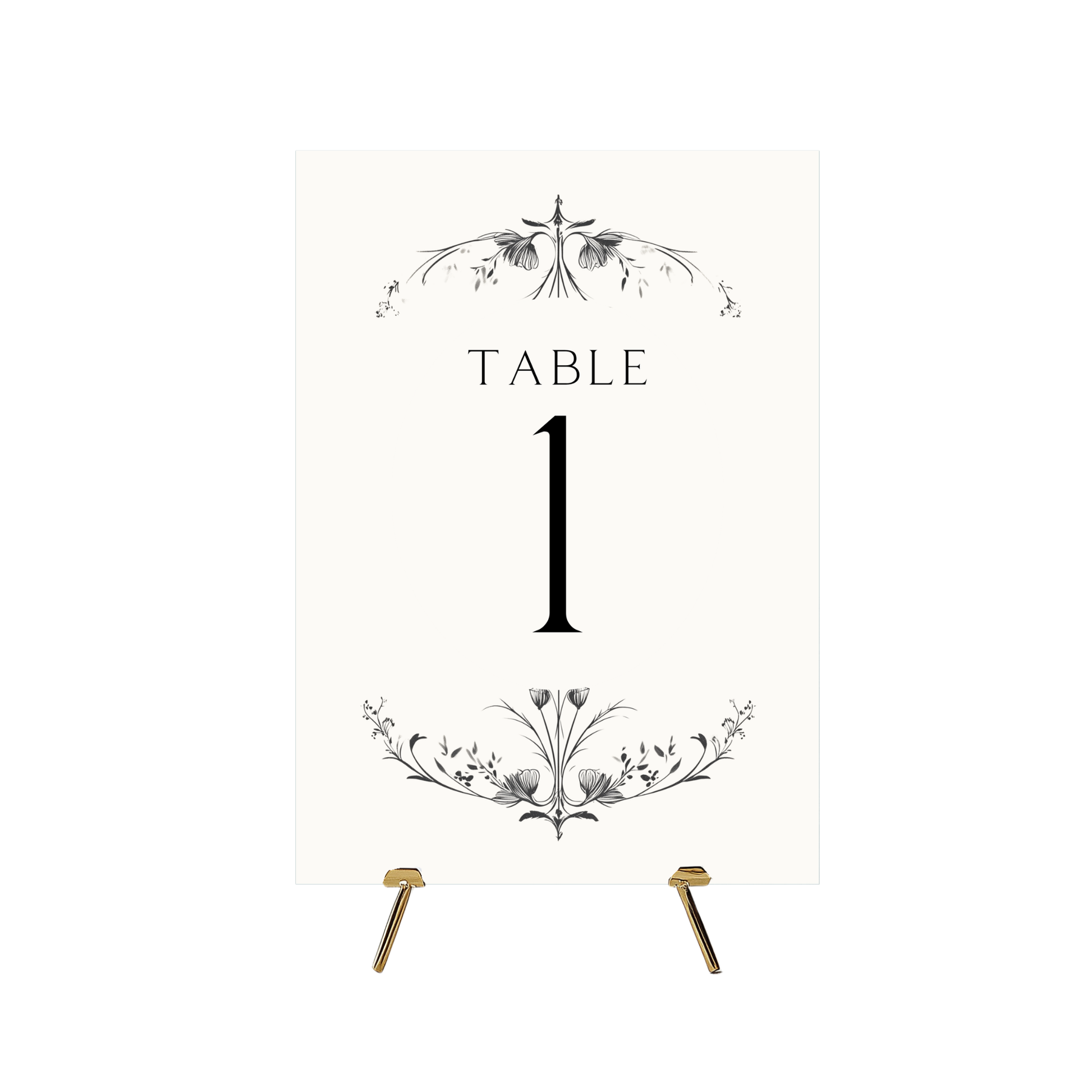 Illustrated Floral Arch Table Numbers (Cream)