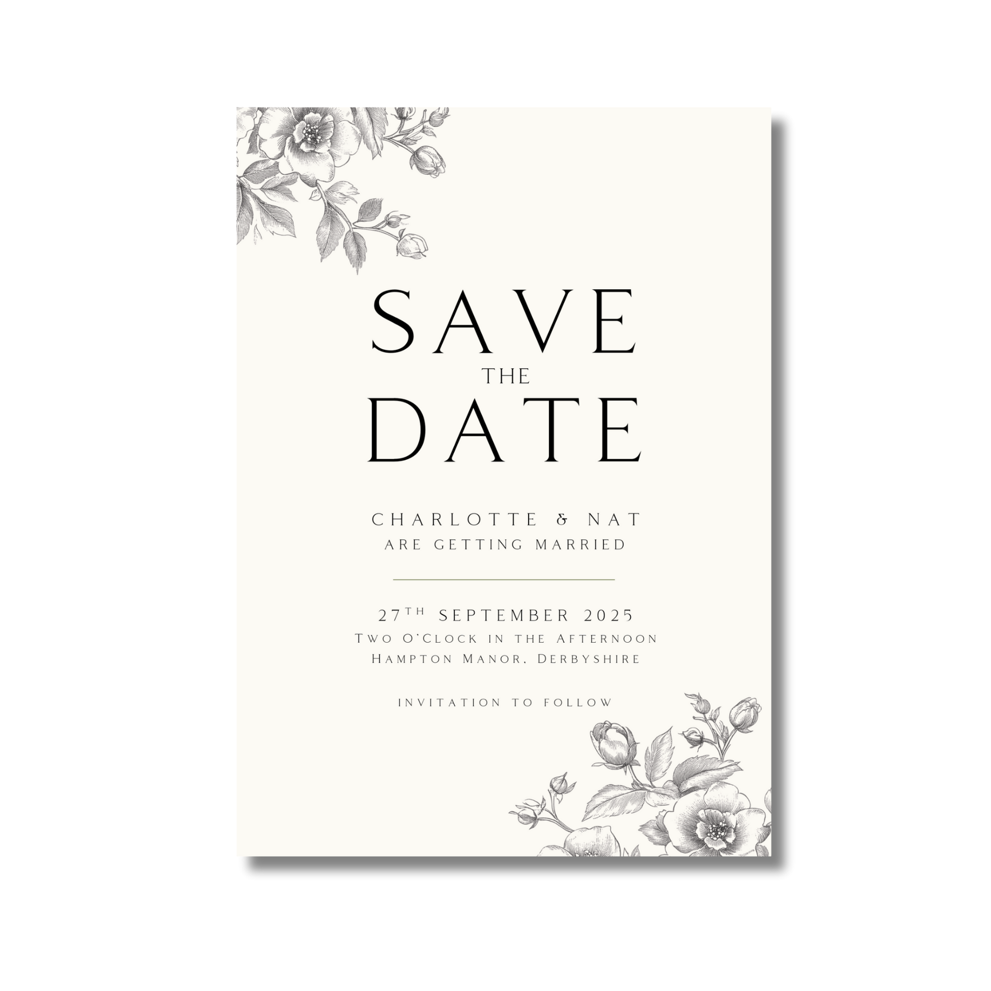 Rose Etching Save The Date