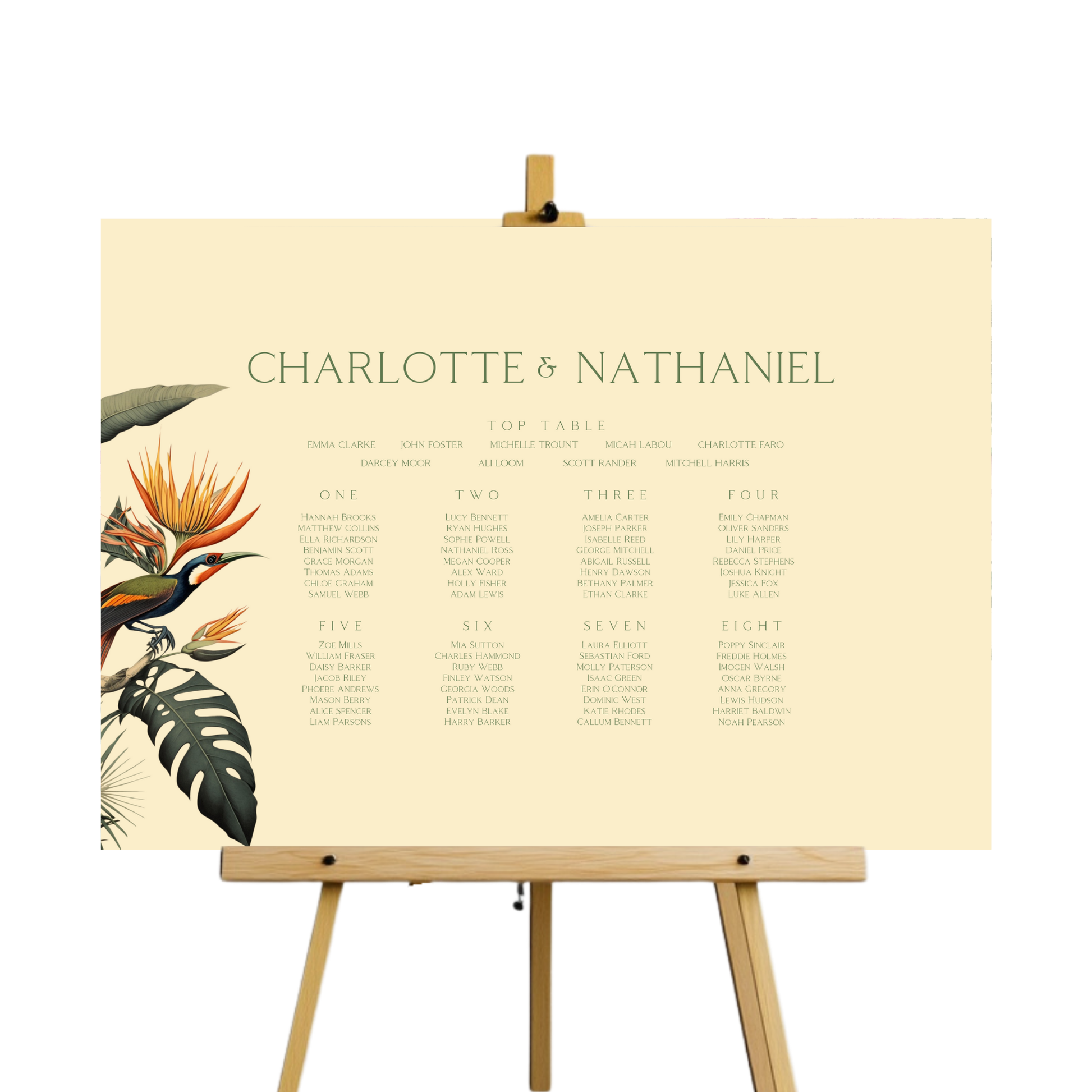 Birds Of Paradise Seating Plan Sign