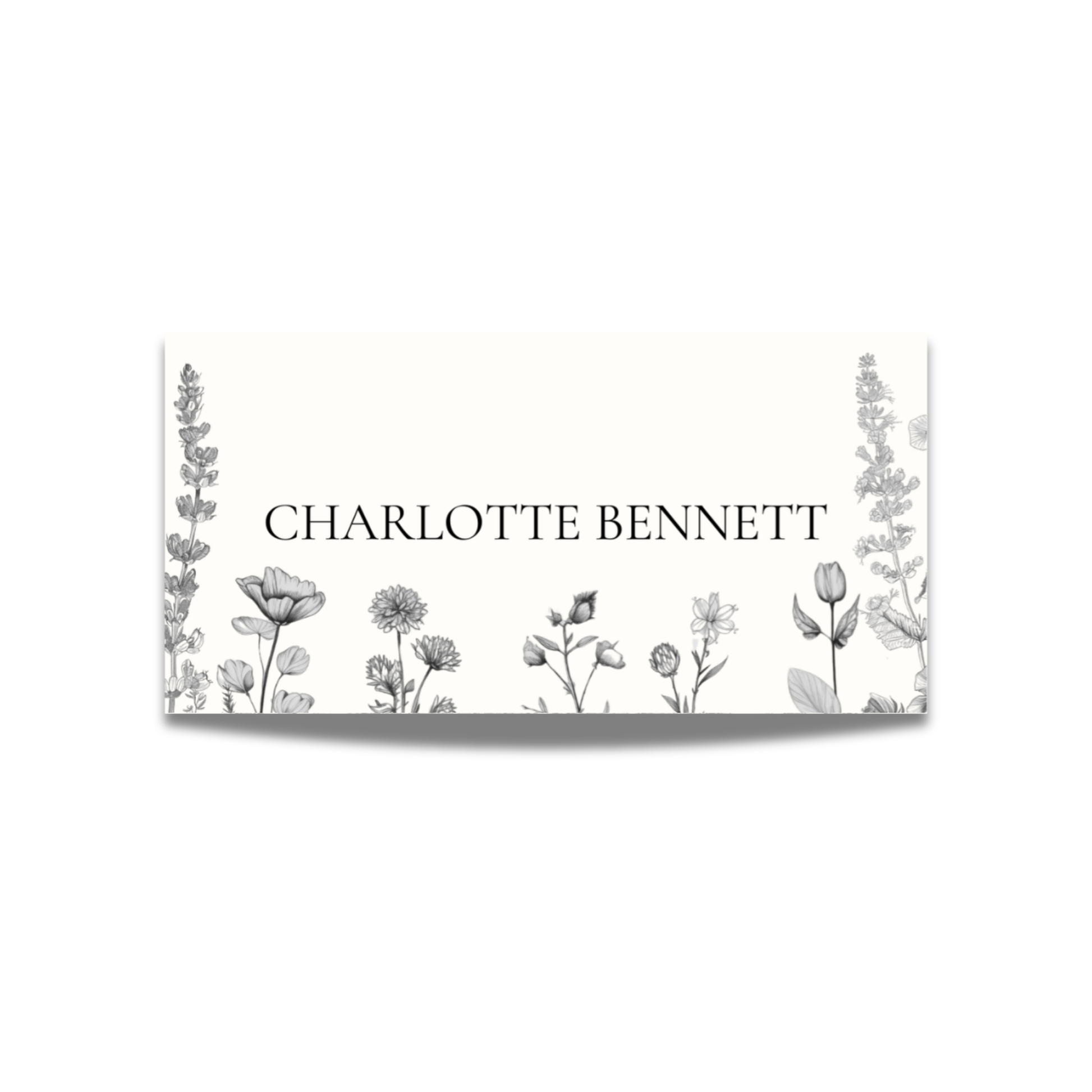 Simple Wildflower Stems Florals Name Place Cards