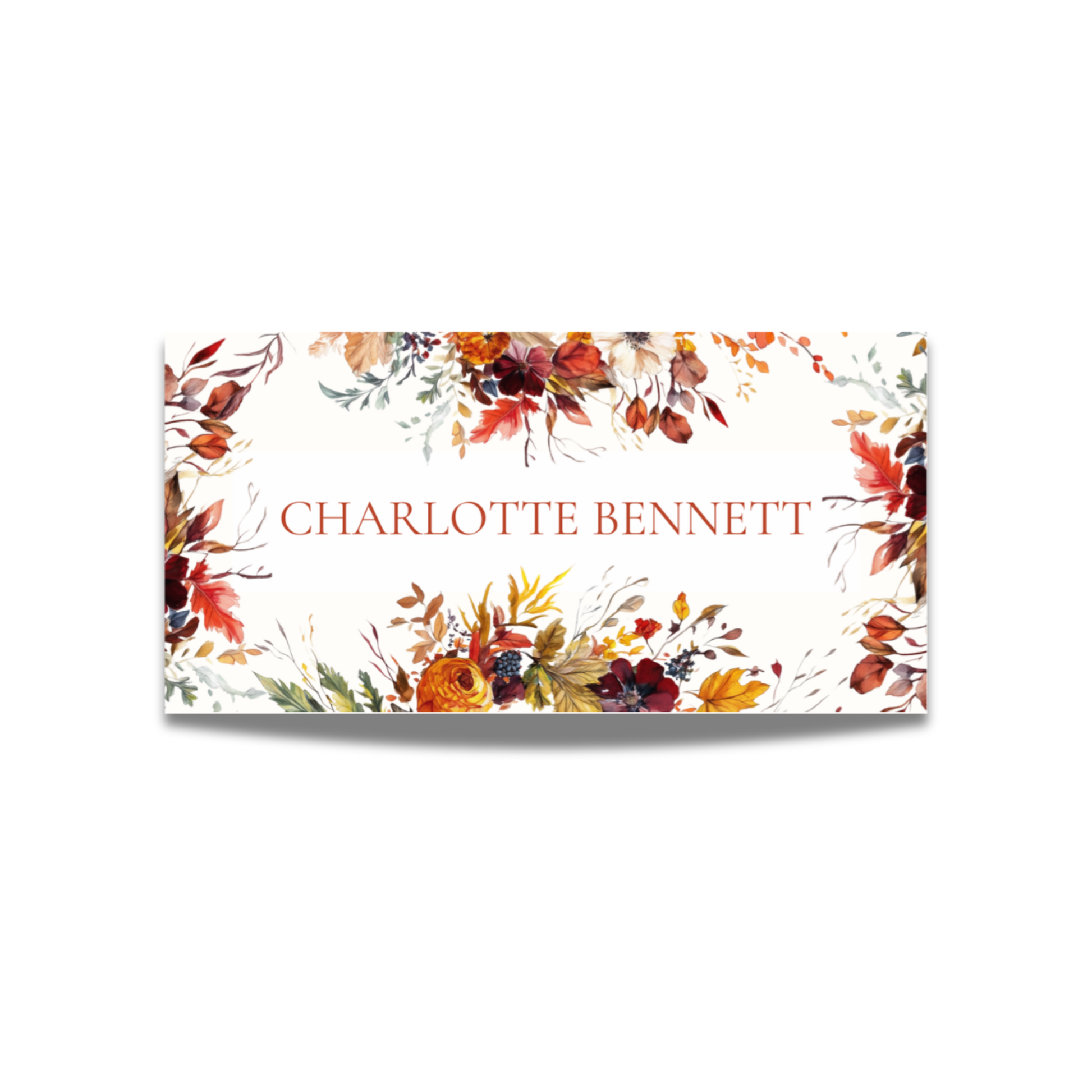 Busy Autumn Florals Name Place Cards