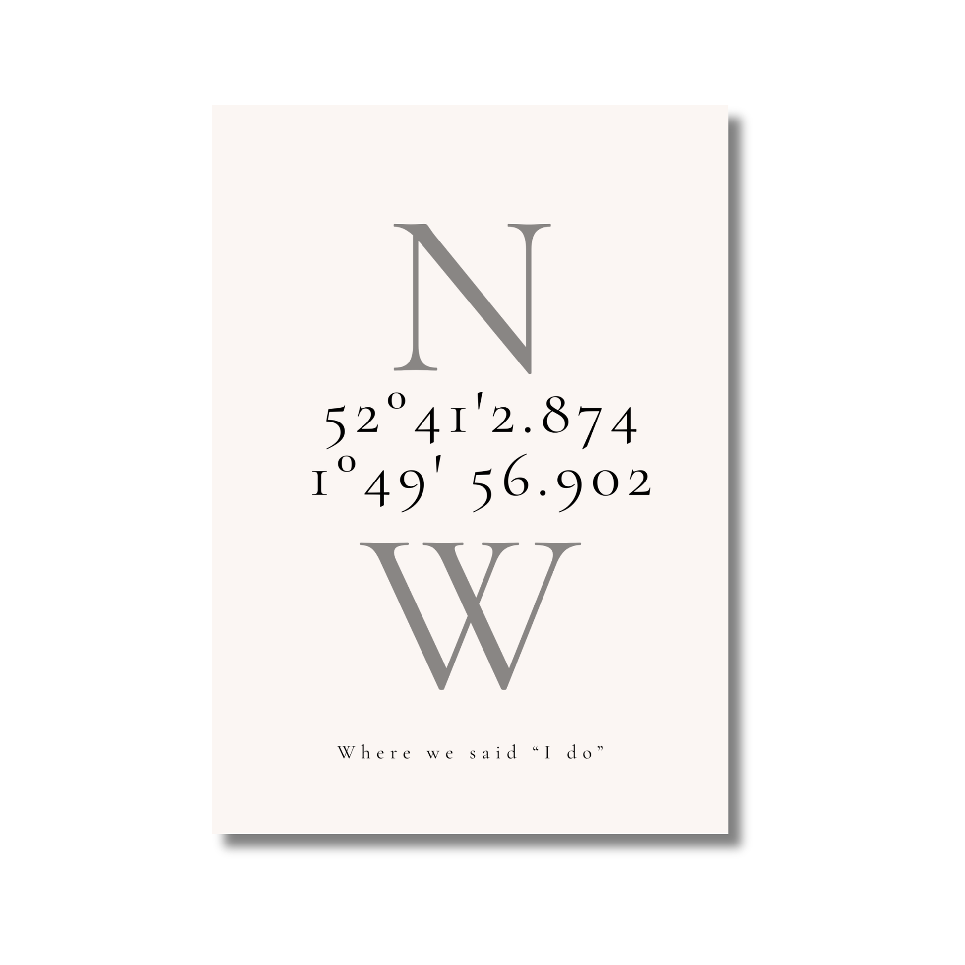 Venue Or Engagement Coordinates Fine Art Print