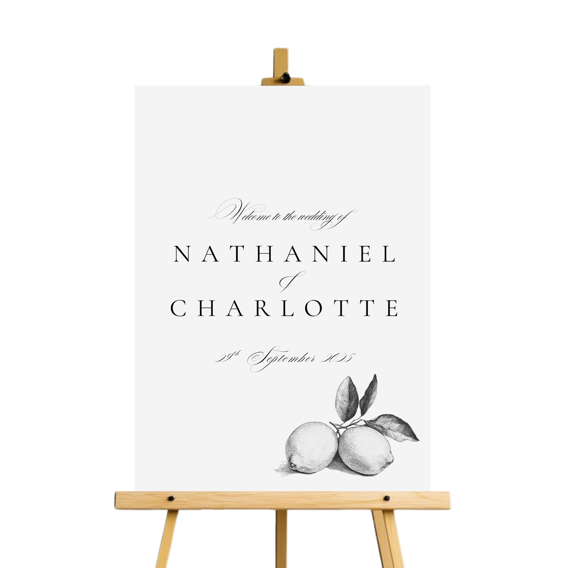 Monochrome Lemons Welcome Sign