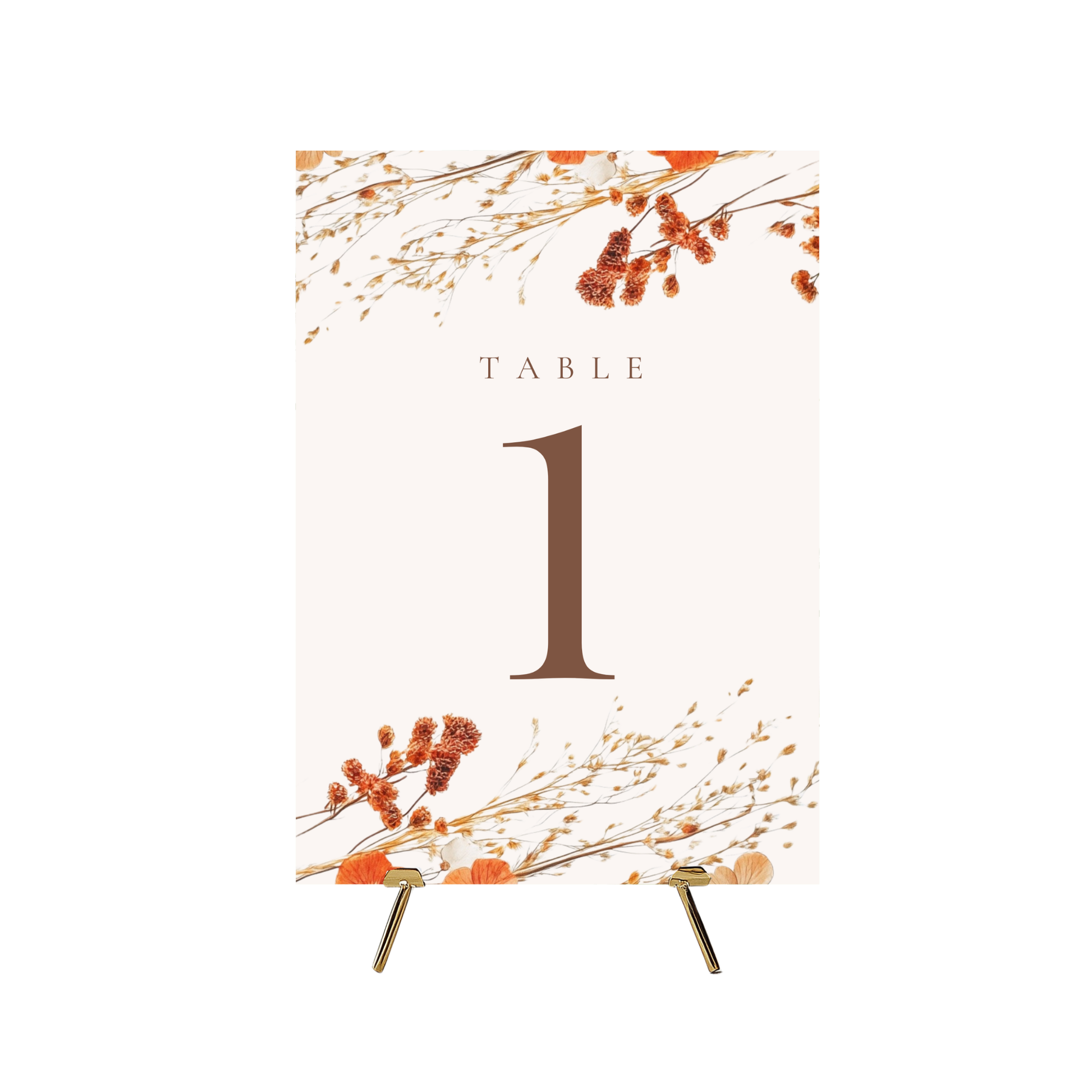Simple Dried Flowers Table Numbers