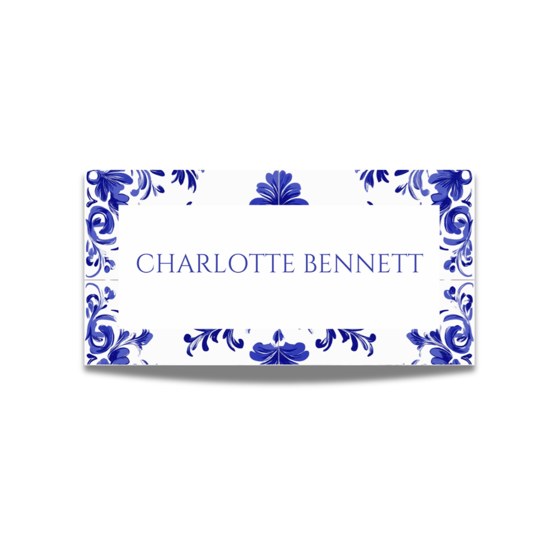 Blue Tiling Name Place Cards