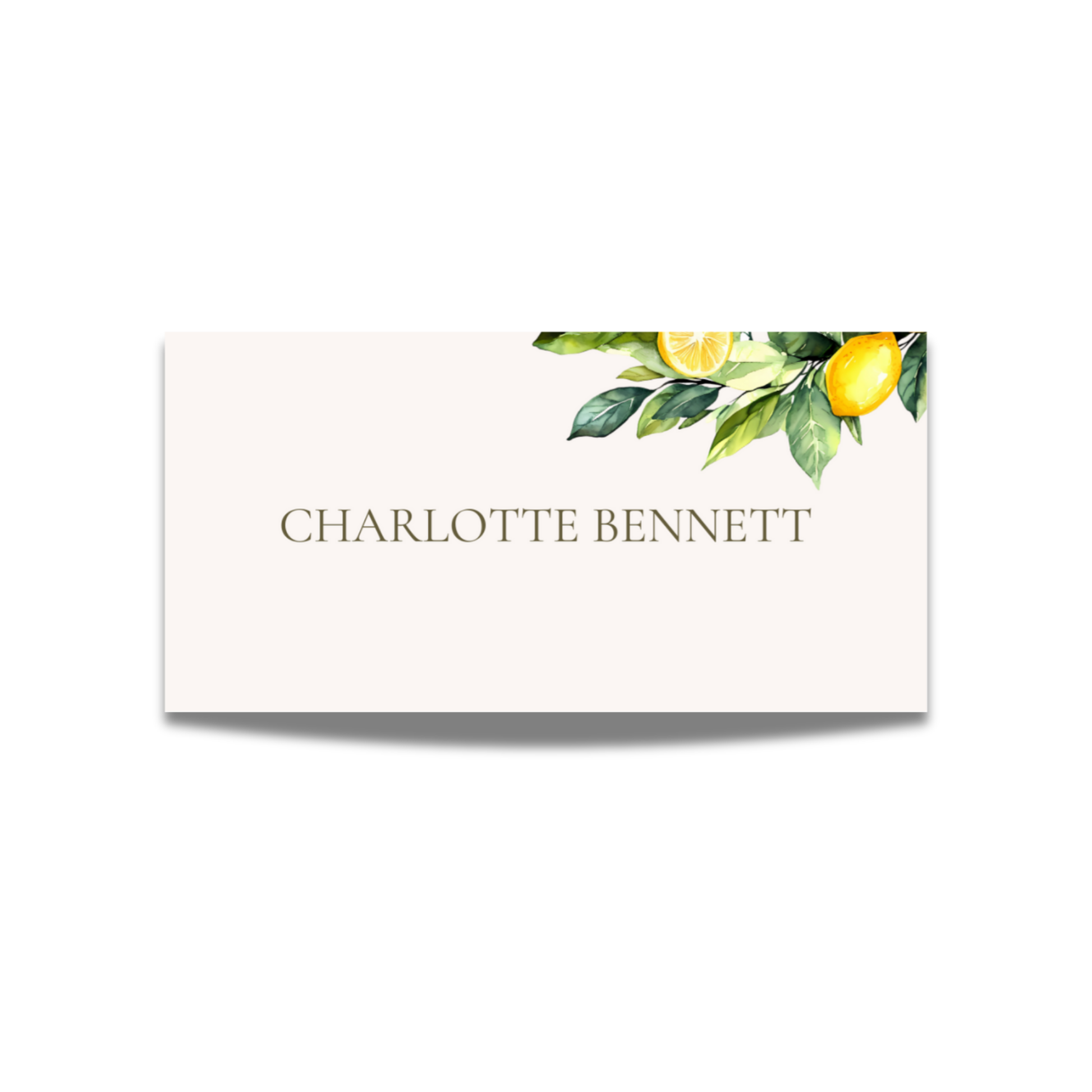 Lemons & Greenery Name Place Cards
