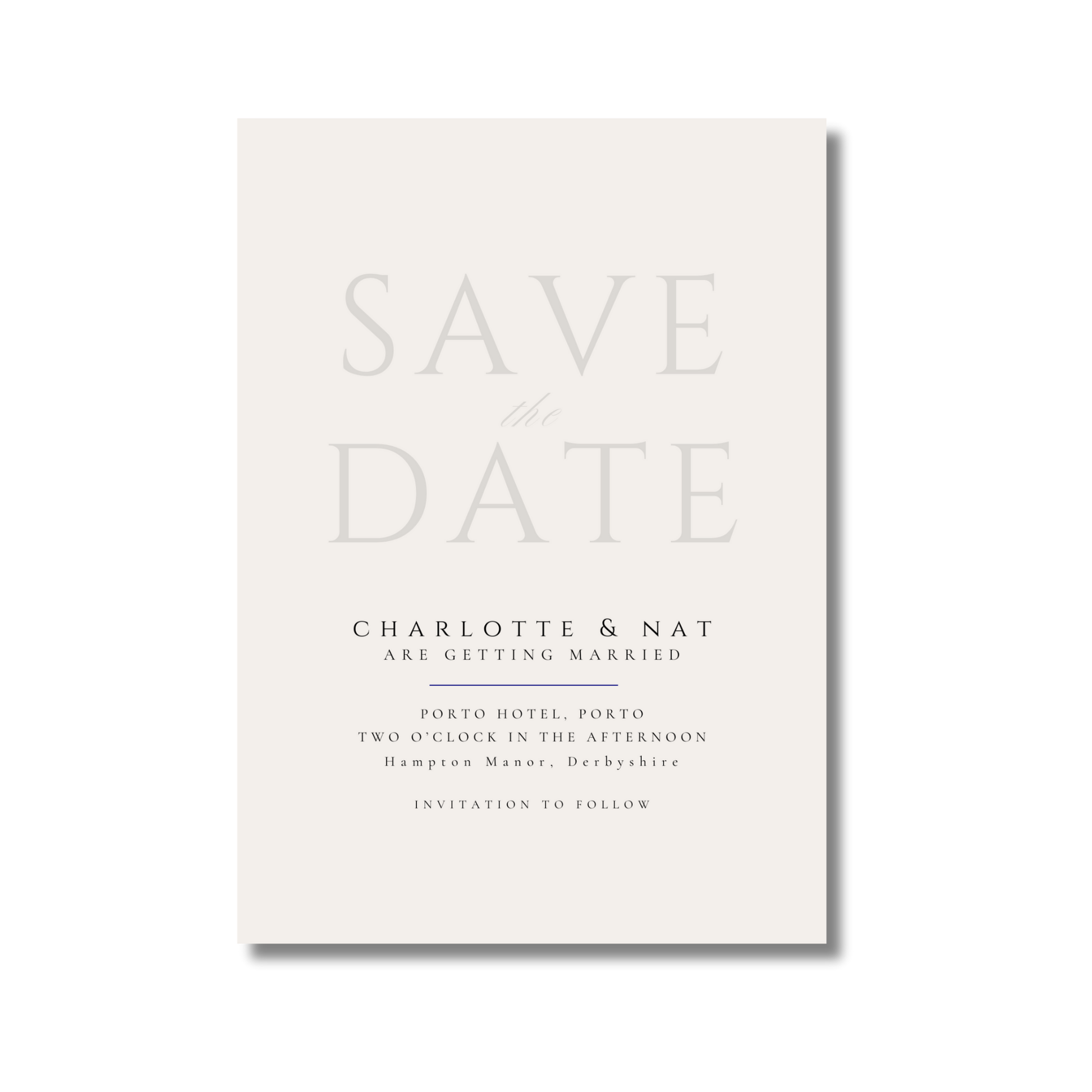 Minimalist Cream Save The Date