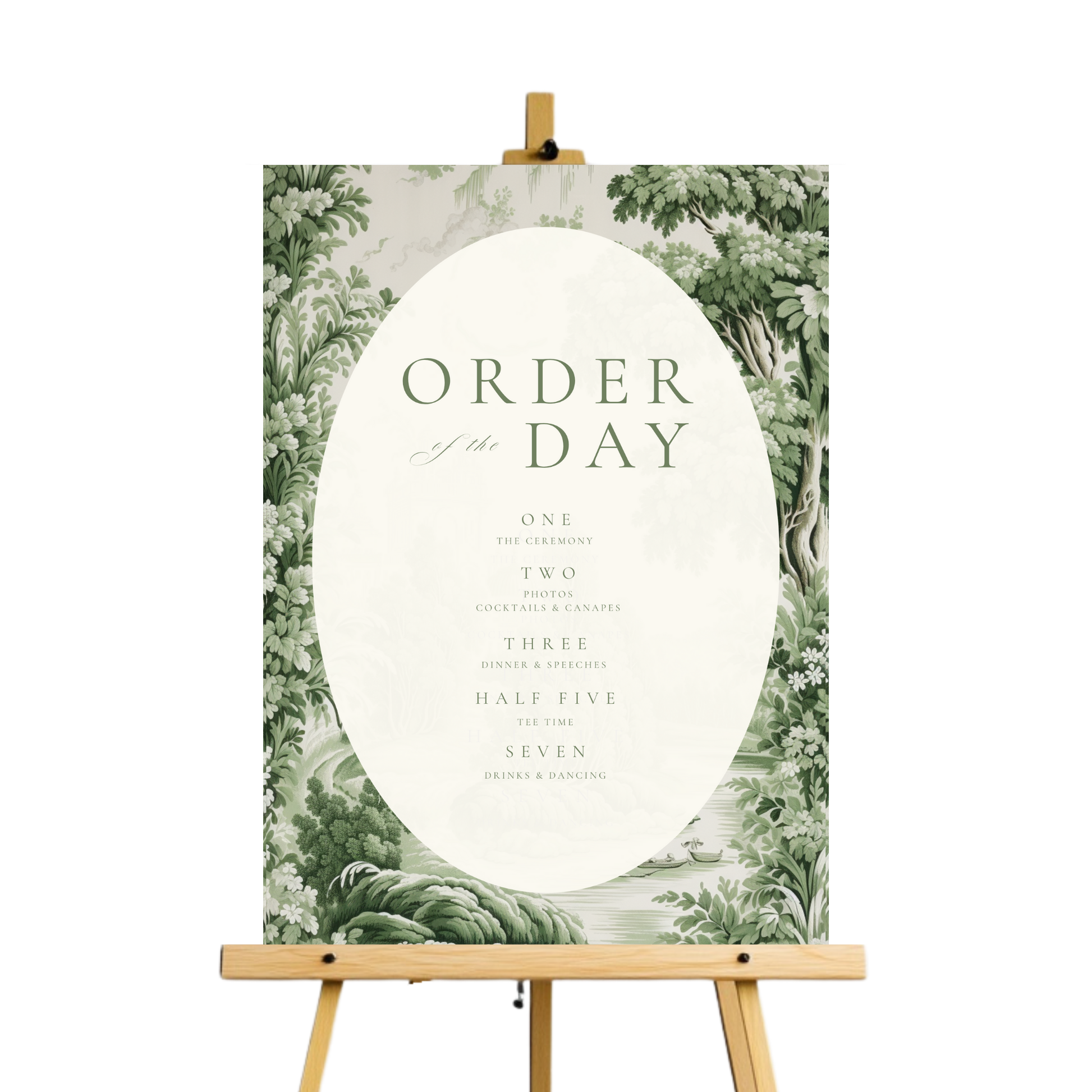 Green Toile Order Of The Day Sign