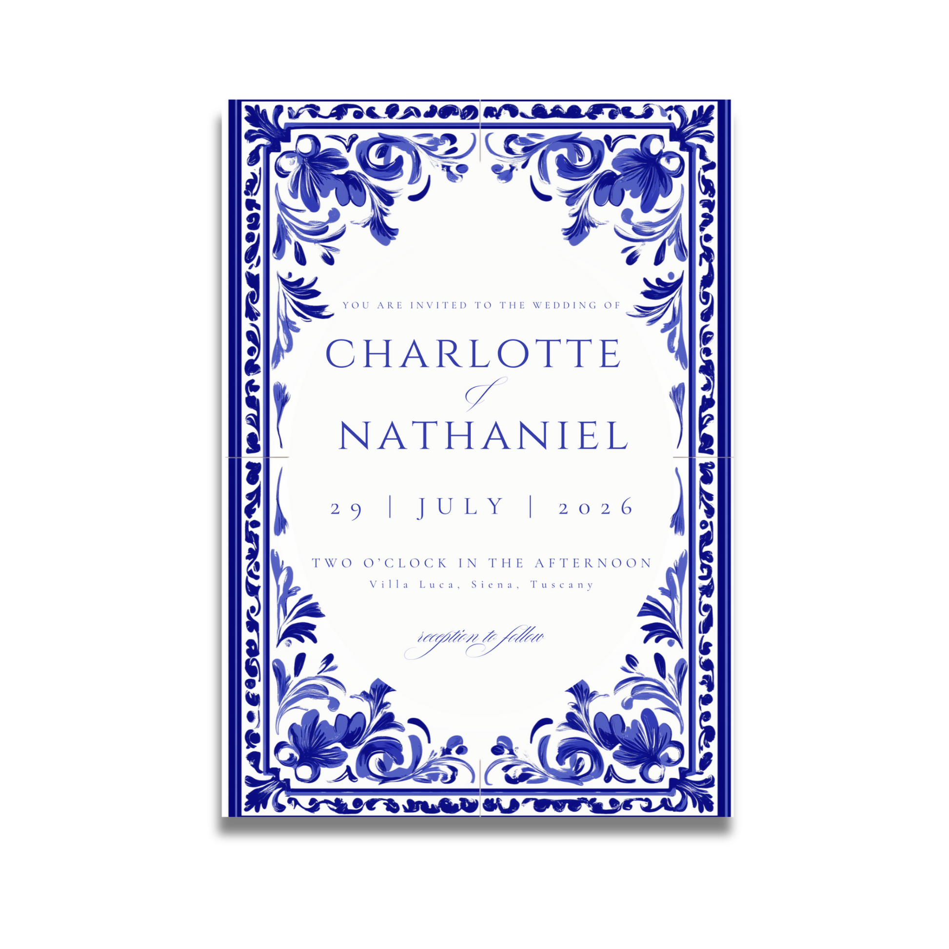 Blue Tiling Invite & RSVP