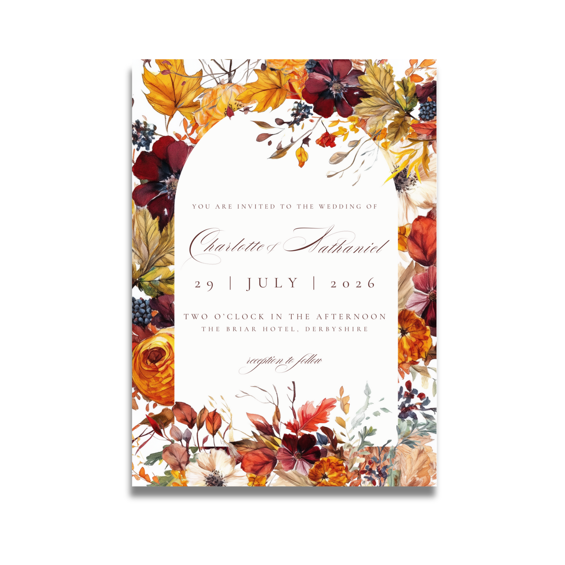 Busy Autumn Florals Invite & RSVP