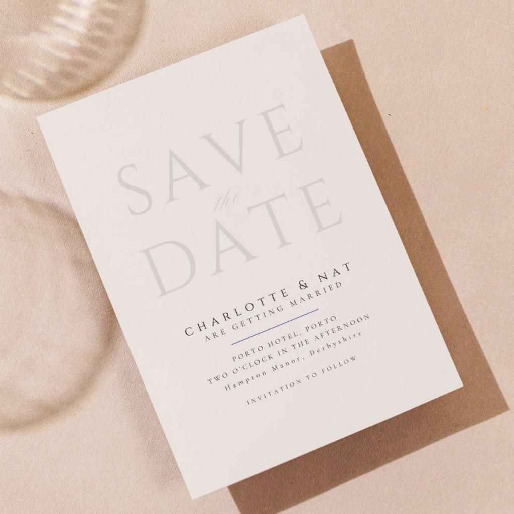 Minimalist Cream Save The Date