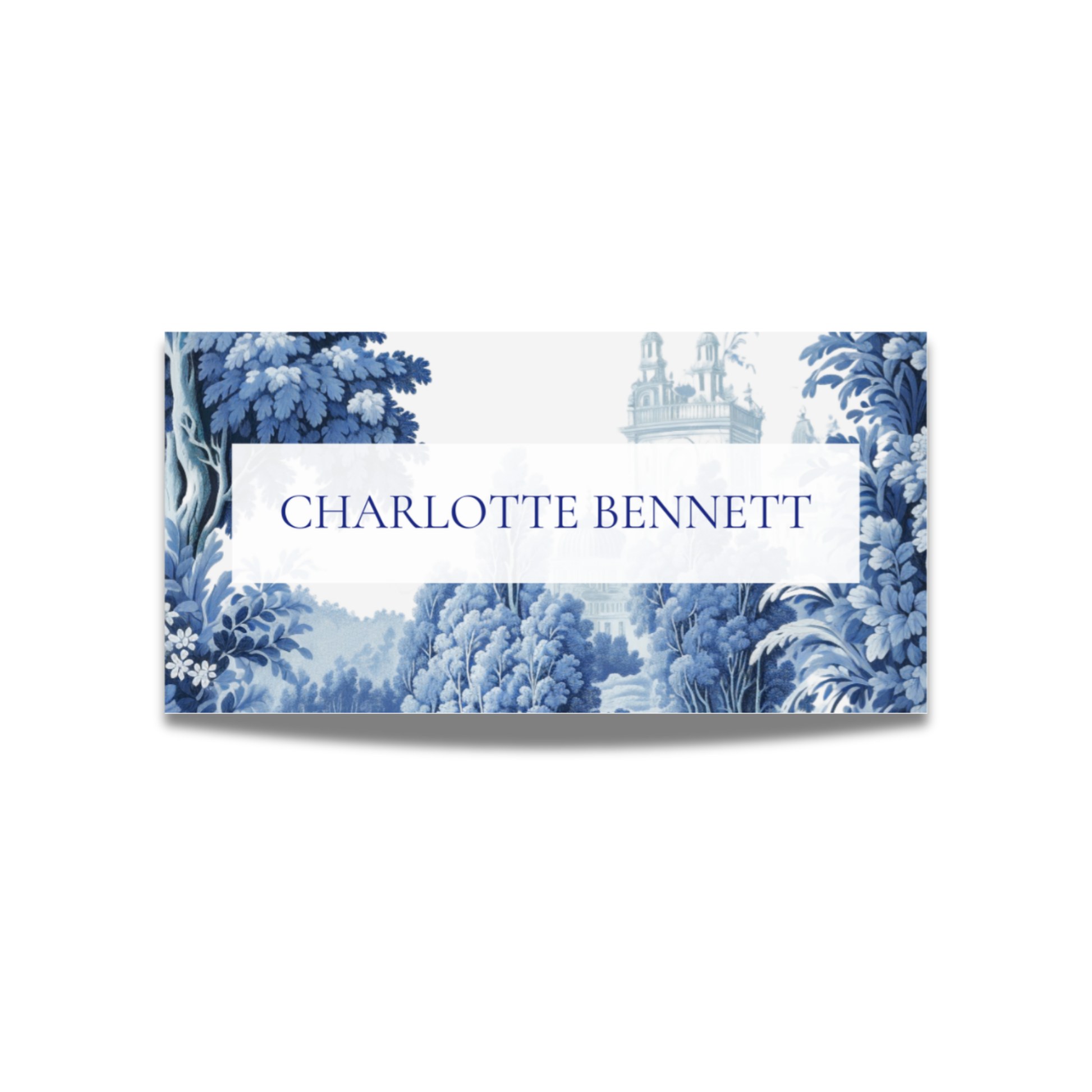 Blue Toile Name Place Cards