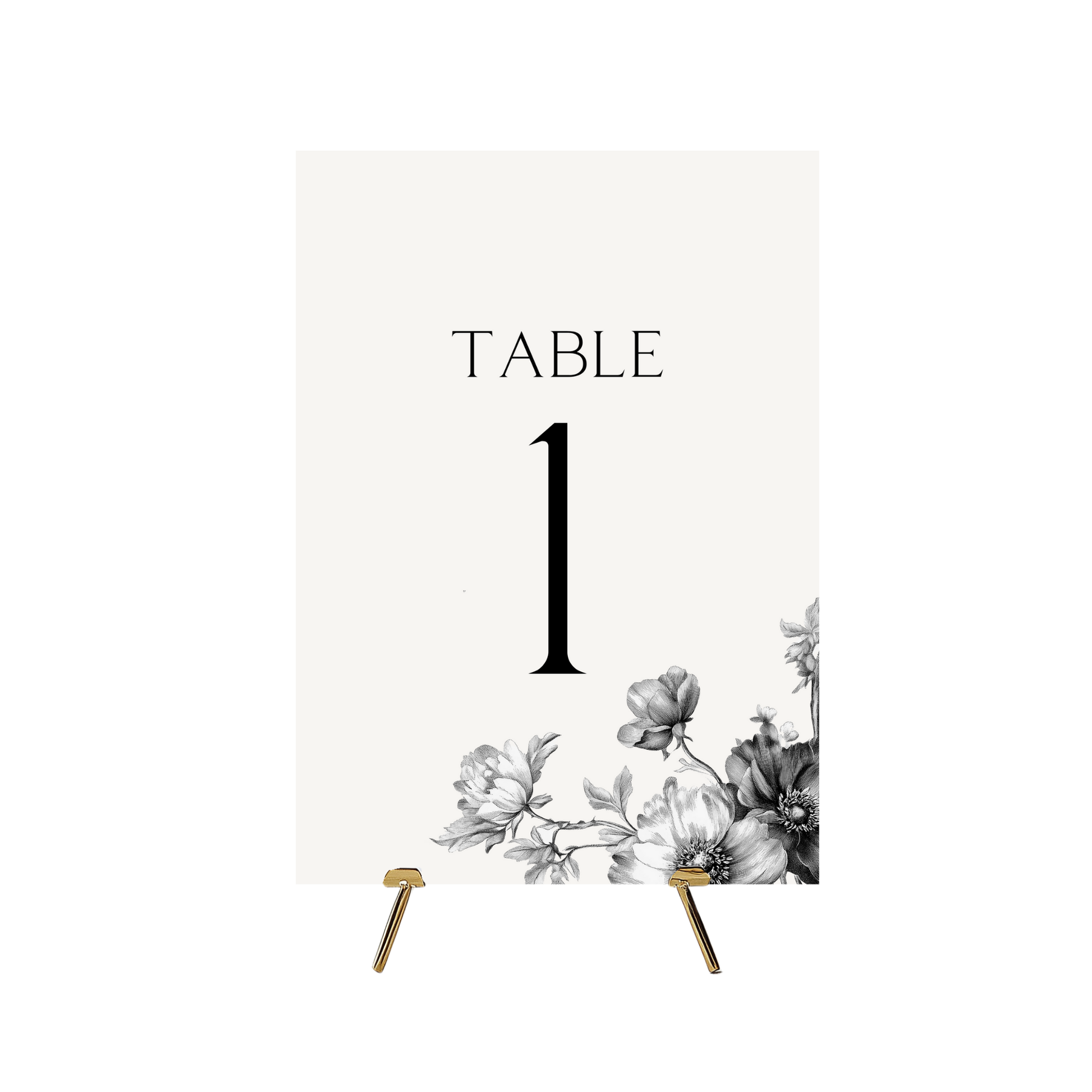 Monochrome Wreath Table Numbers