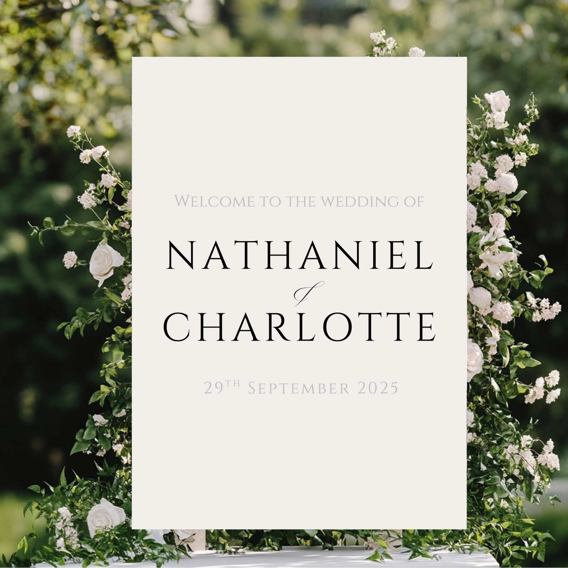 Minimalist Cream Welcome Sign