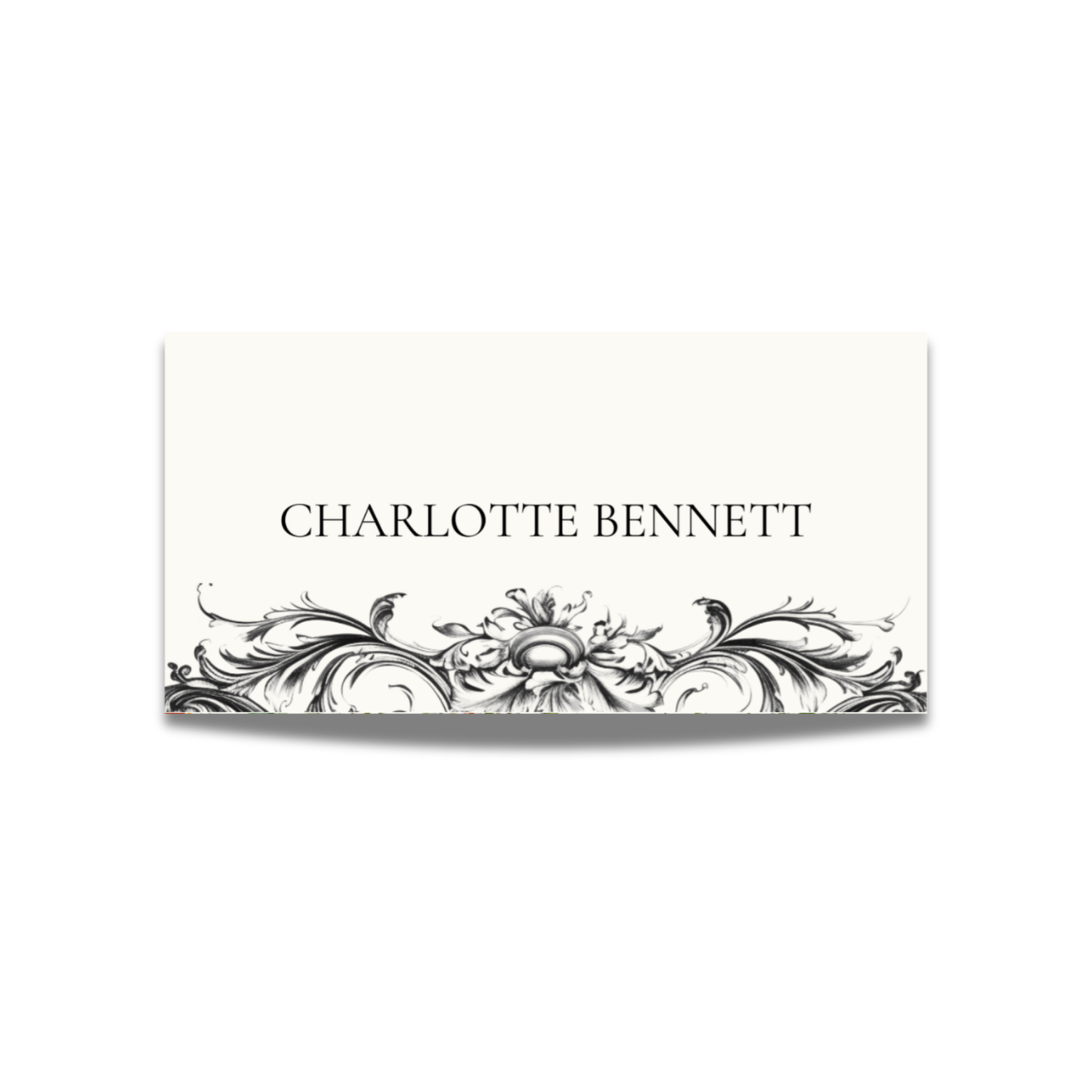 Vintage Monochrome Frame Name Place Cards