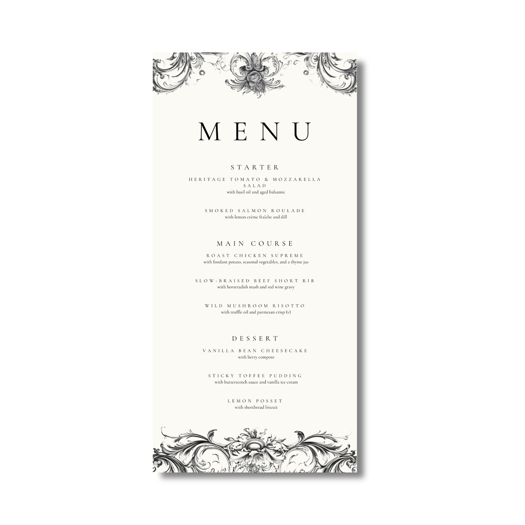 Vintage Monochrome Frame Menu