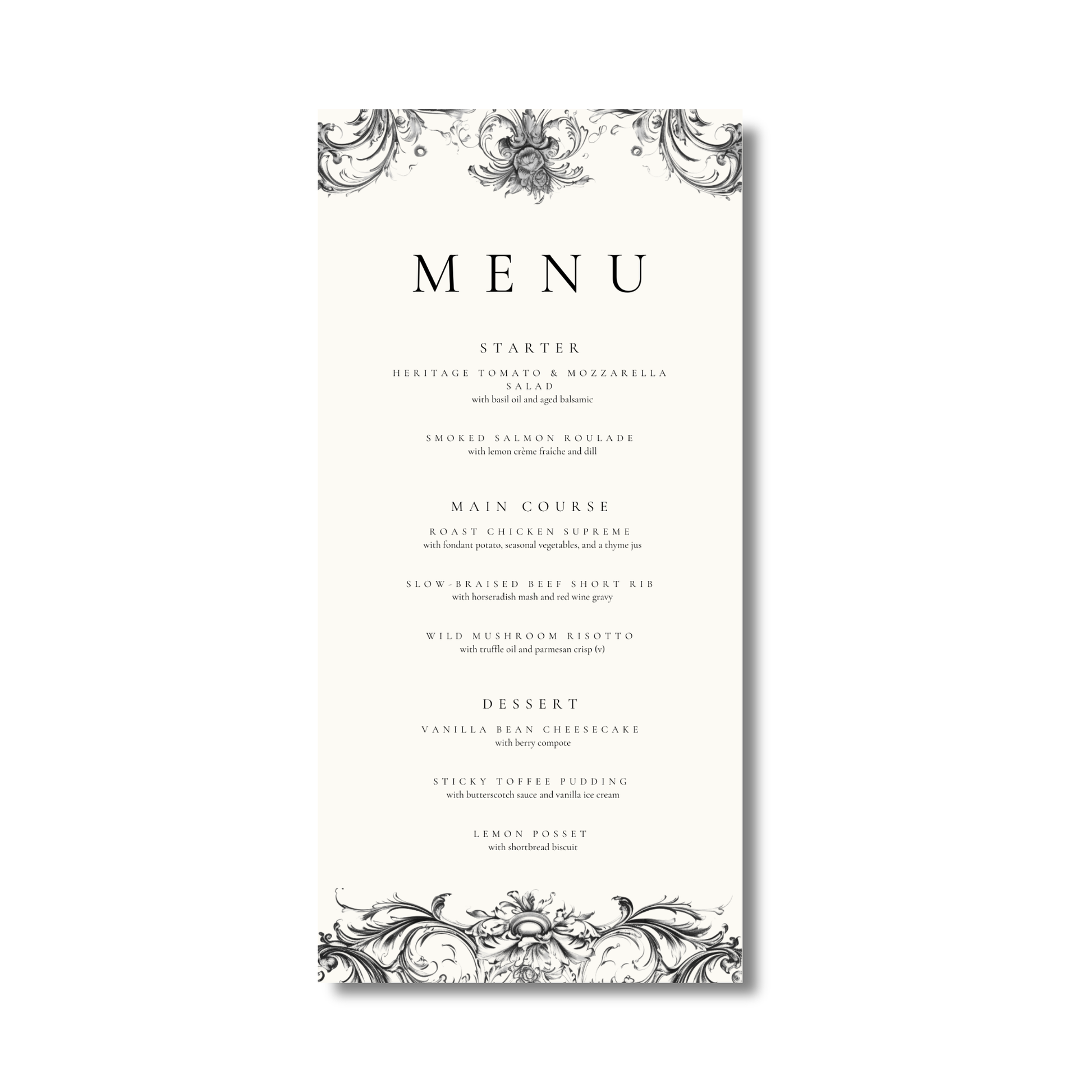 Vintage Monochrome Frame Menu