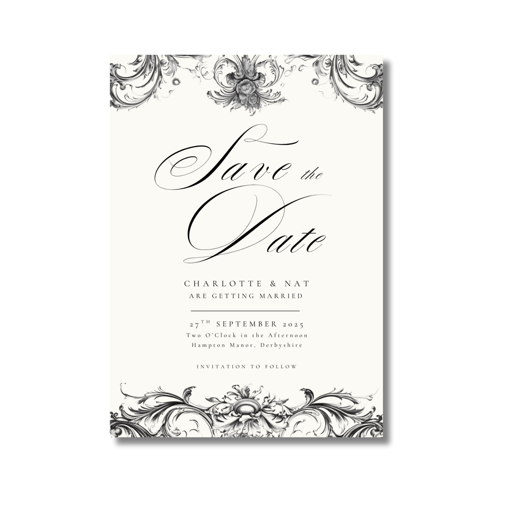 Vintage Monochrome Frame Save The Date