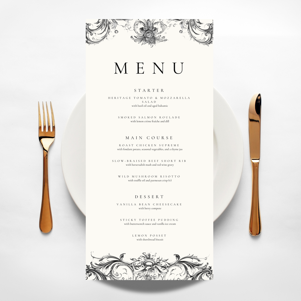 Vintage Monochrome Frame Menu