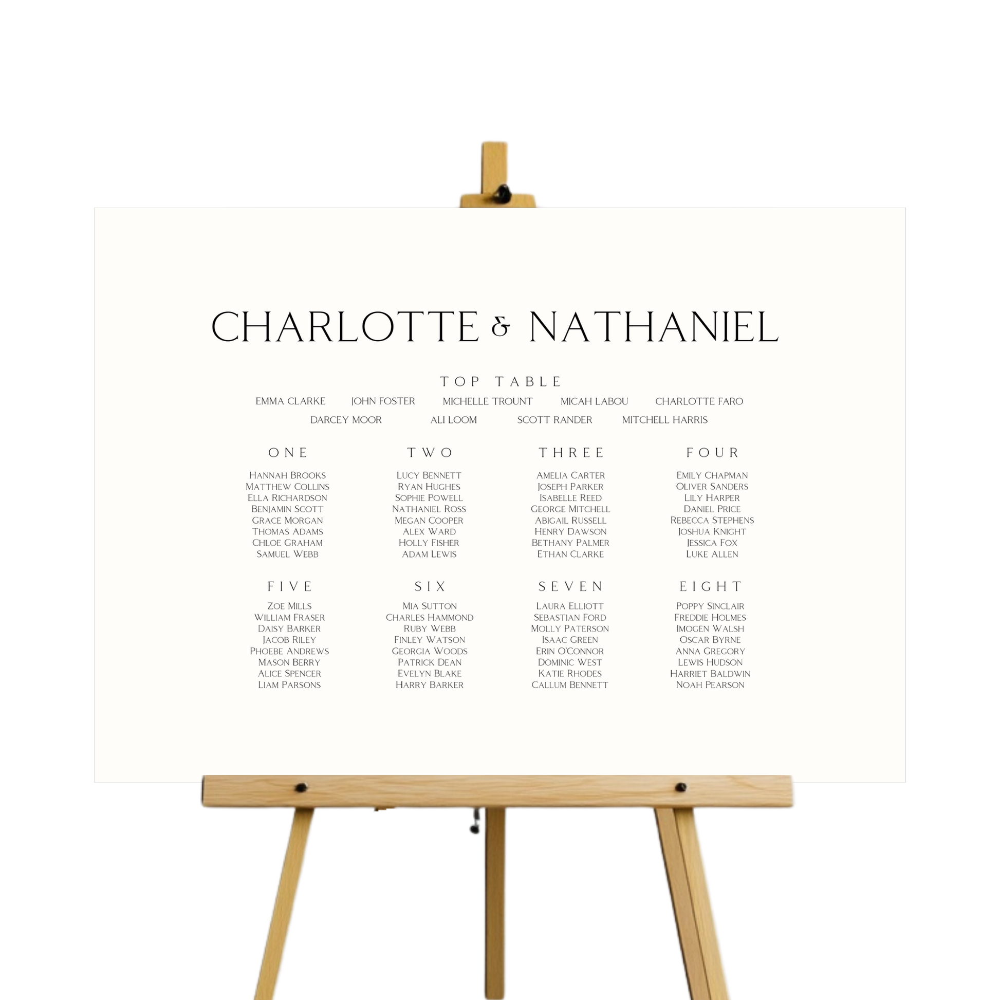 Monochrome Seating Plan Sign (Off-White)
