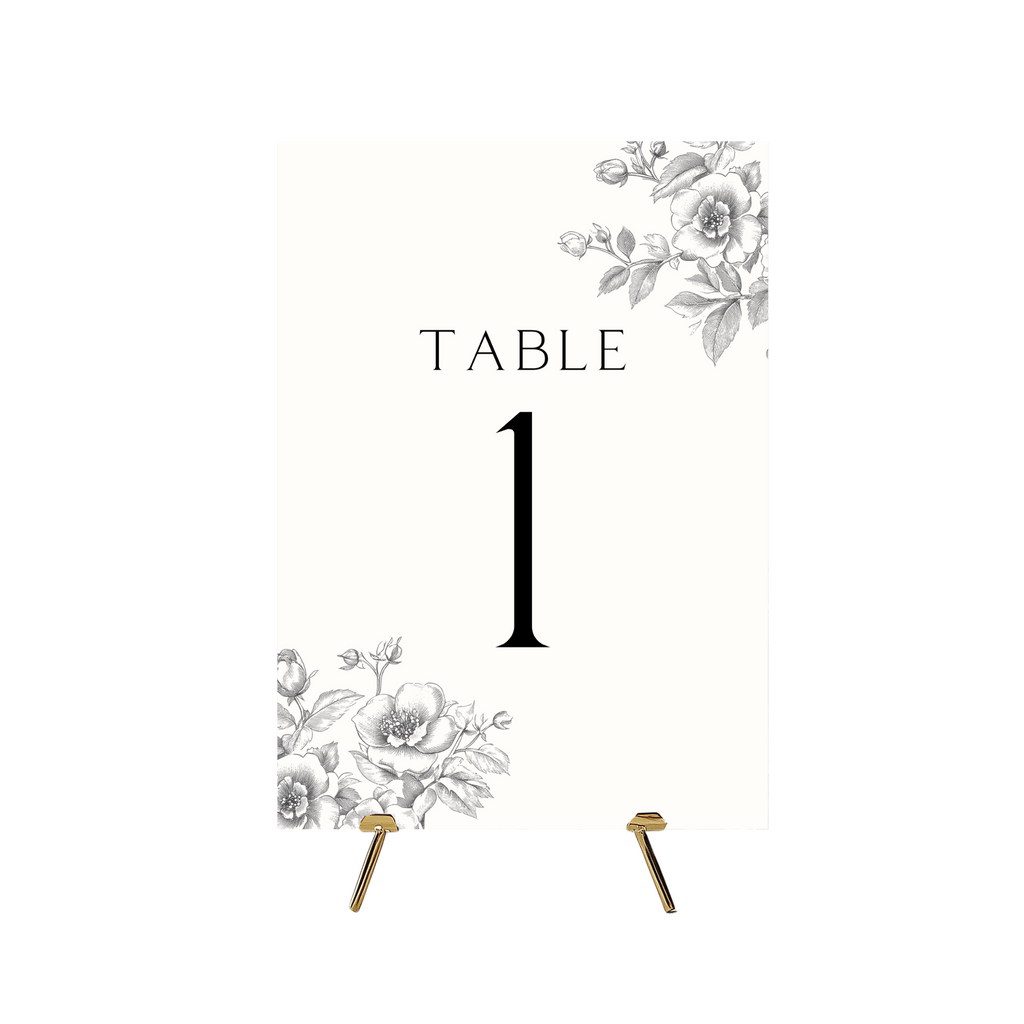 Rose Etching Table Numbers (Cream)