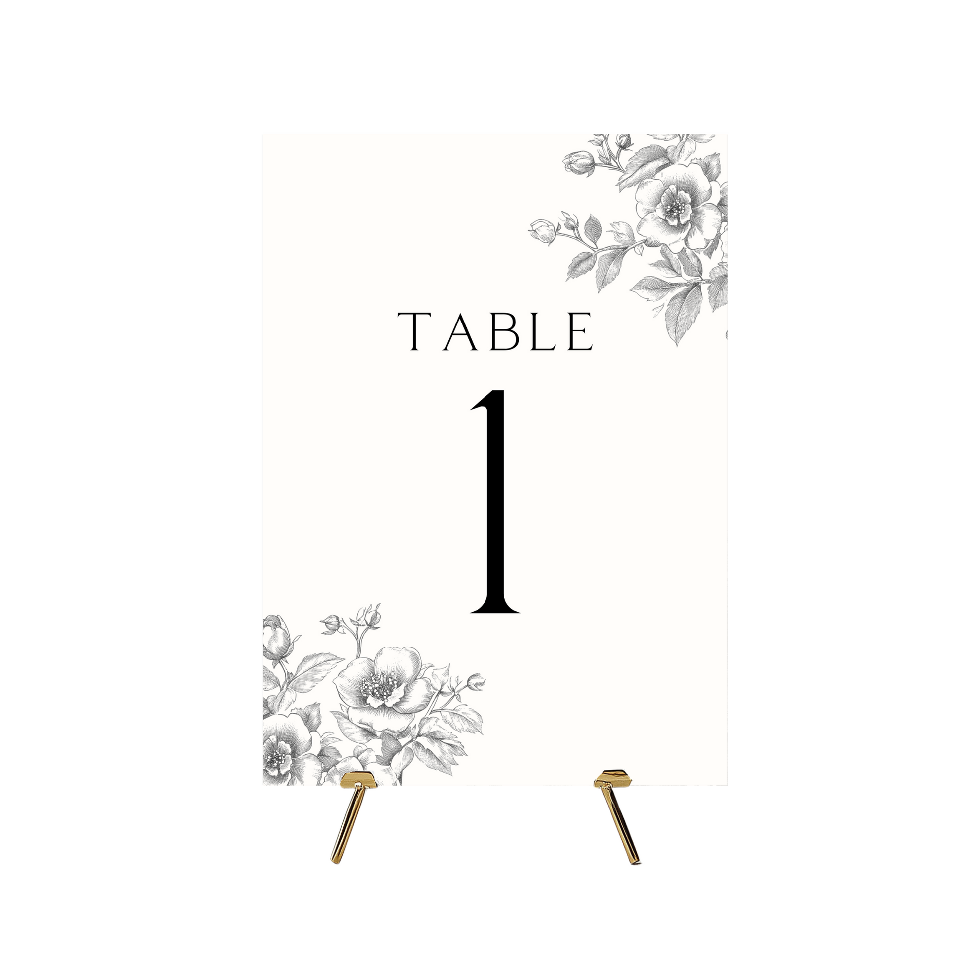Rose Etching Table Numbers (Cream)