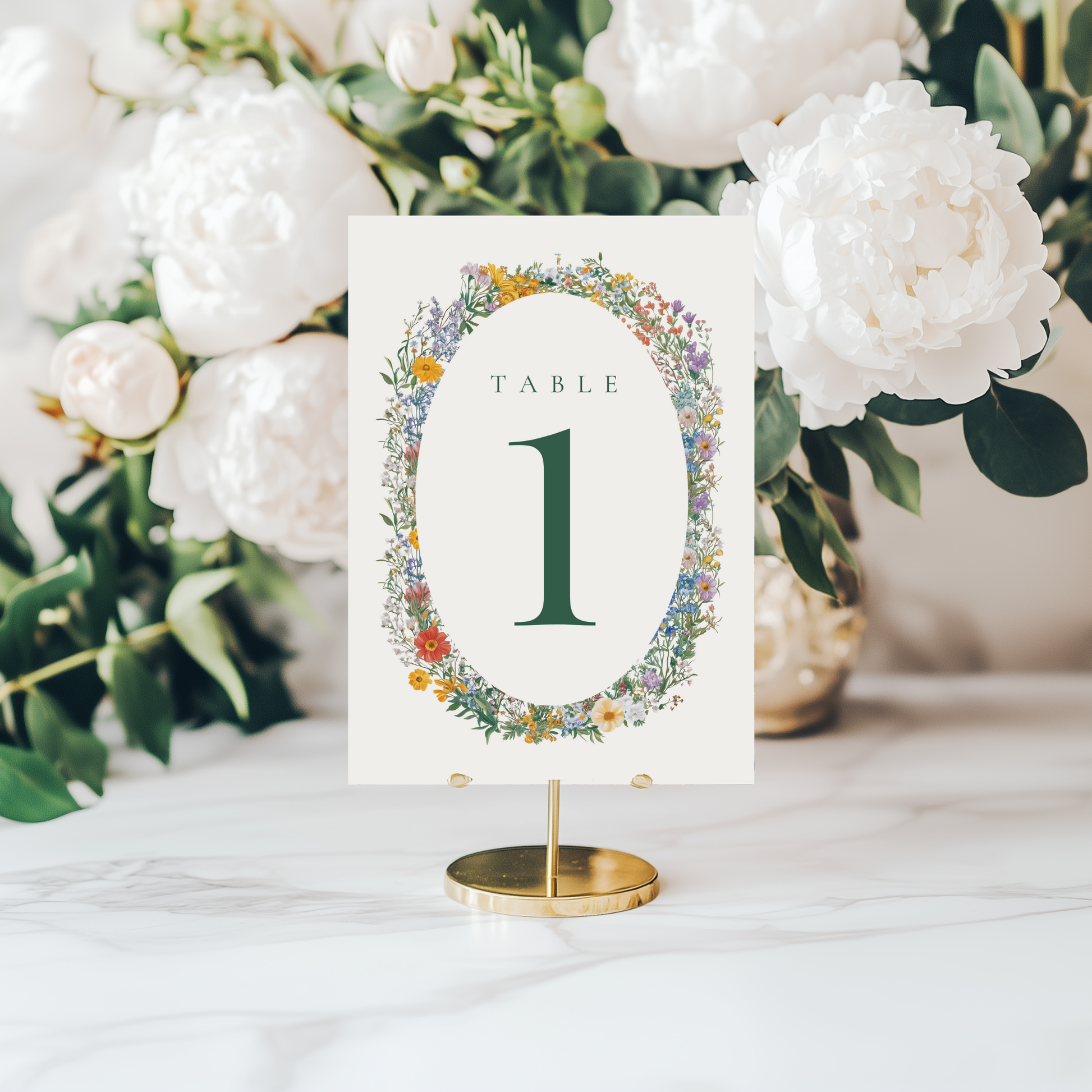 Pastel Floral Arch Table Numbers