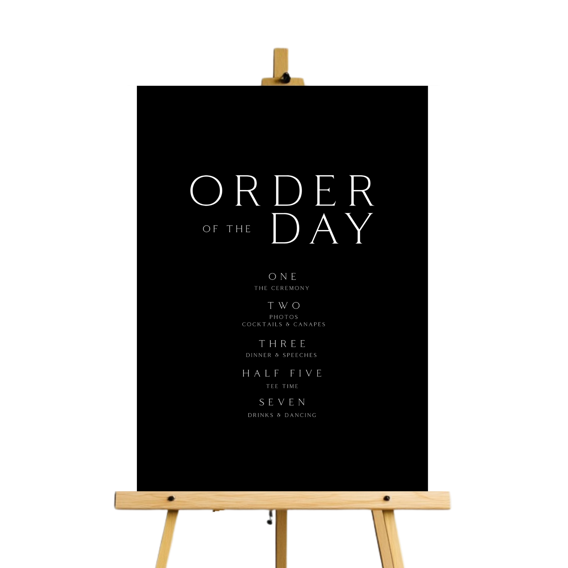 Monochrome Order Of The Day Sign (Black)