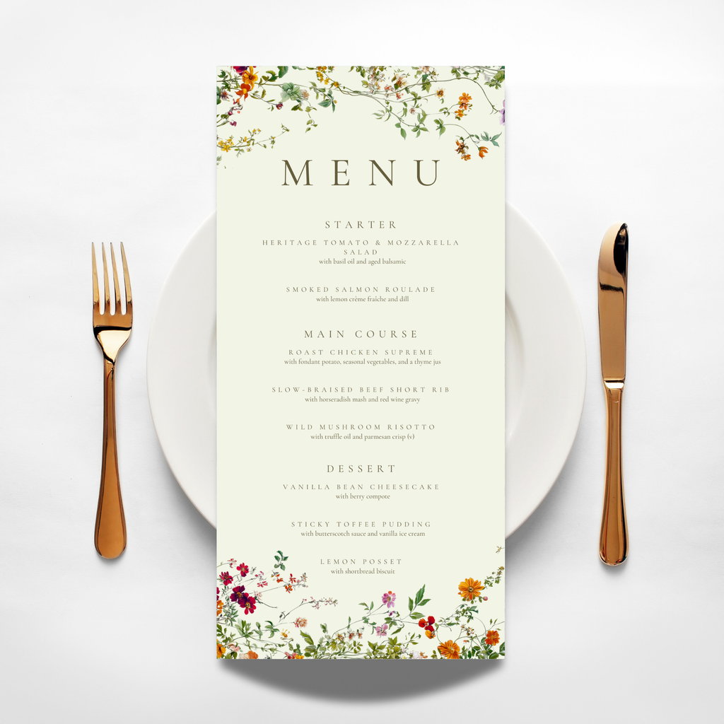 Green & Wildflower Menu