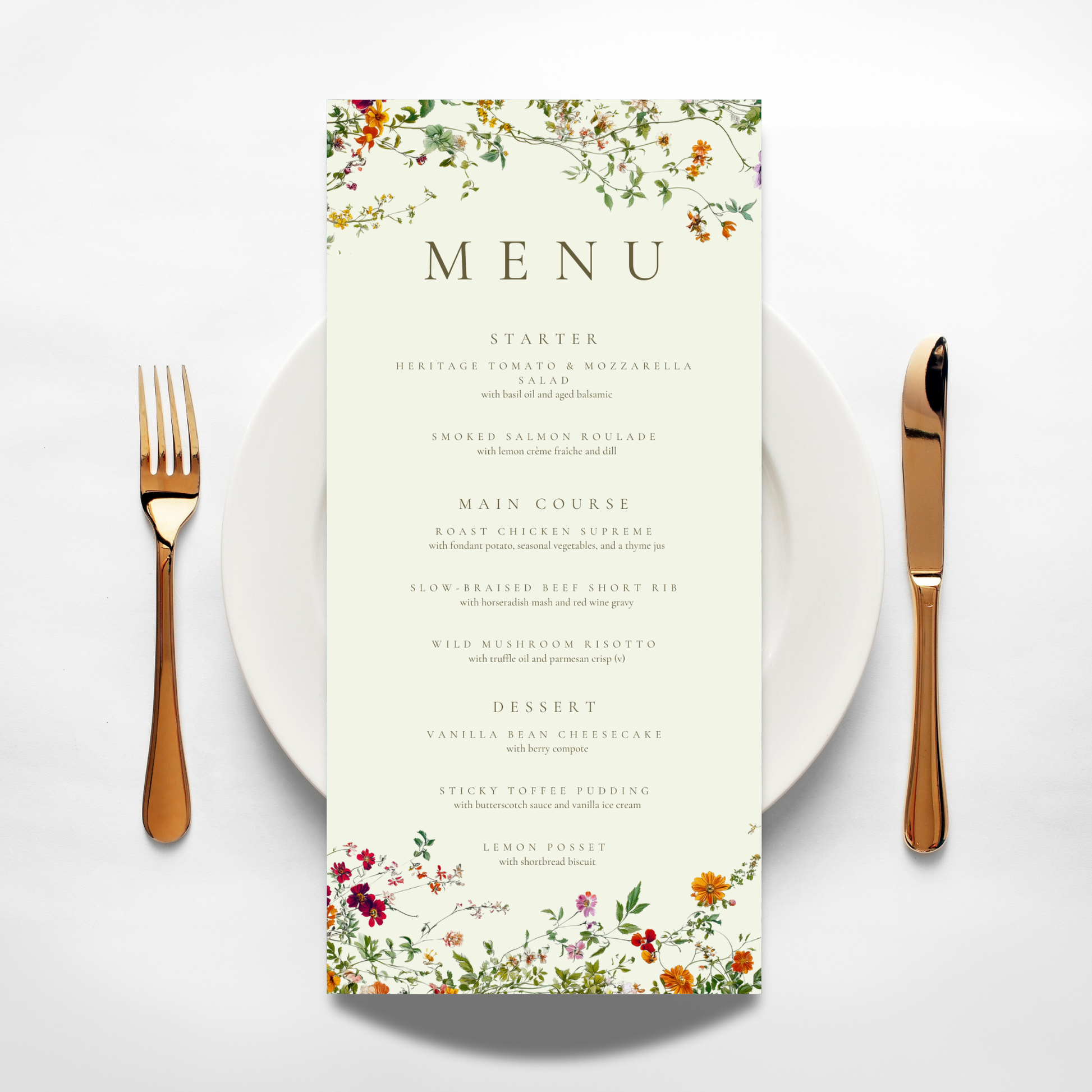 Green & Wildflower Menu