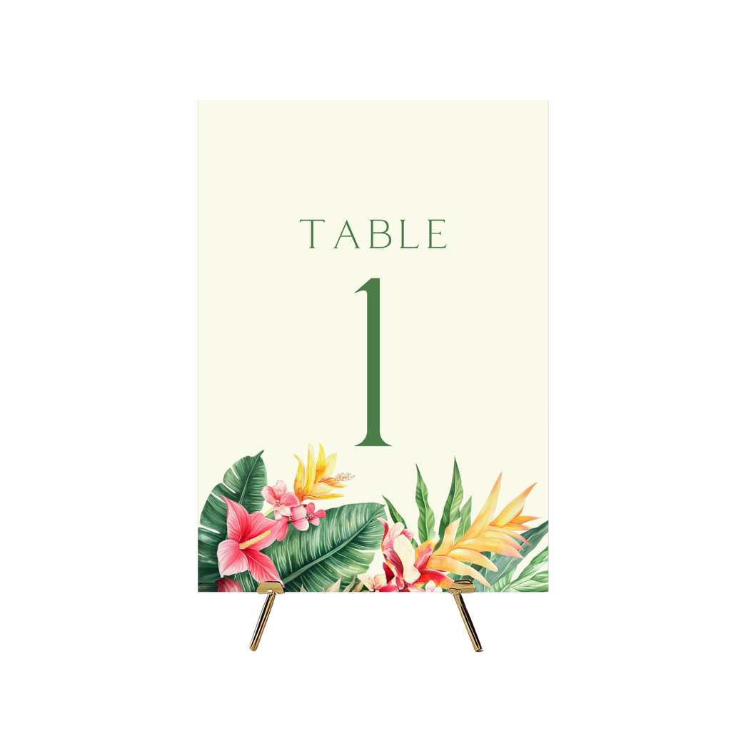 Tropical Florals Table Numbers