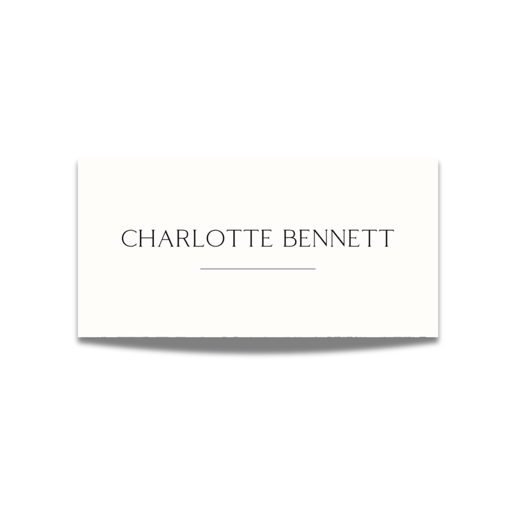 Monochrome Name Place Cards (Off-White)