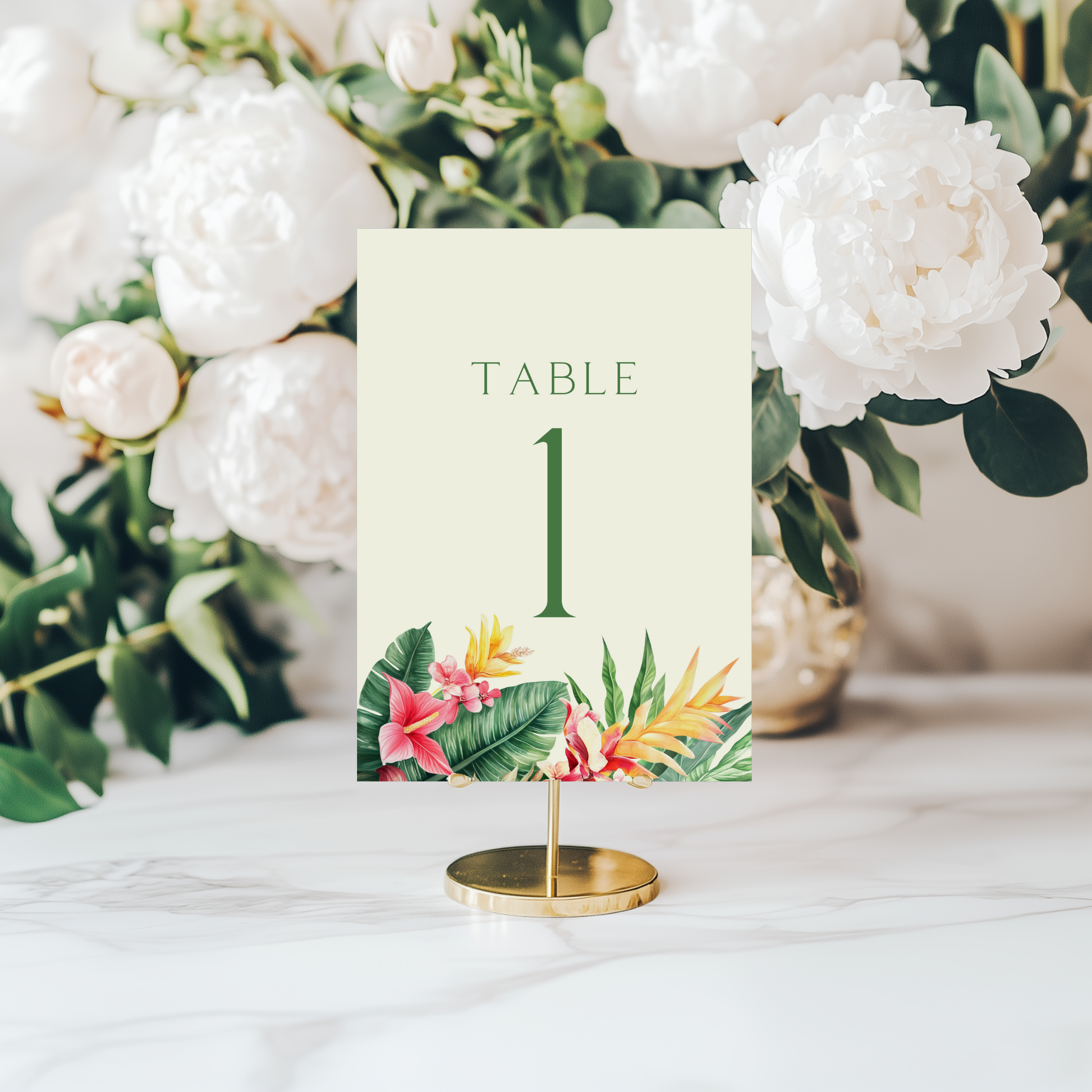 Tropical Florals Table Numbers