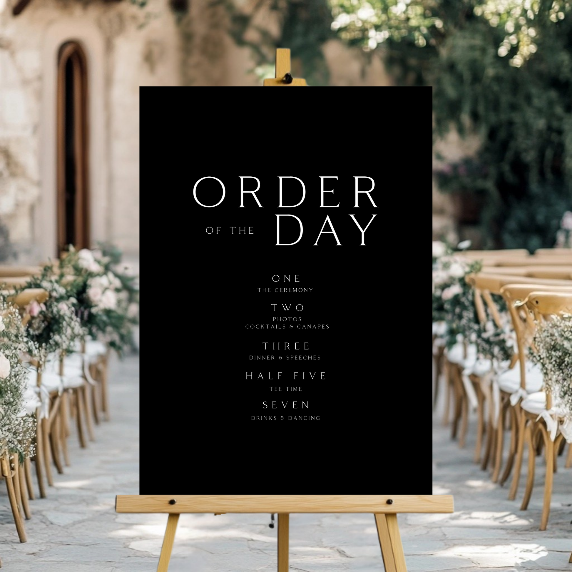 Monochrome Order Of The Day Sign (Black)