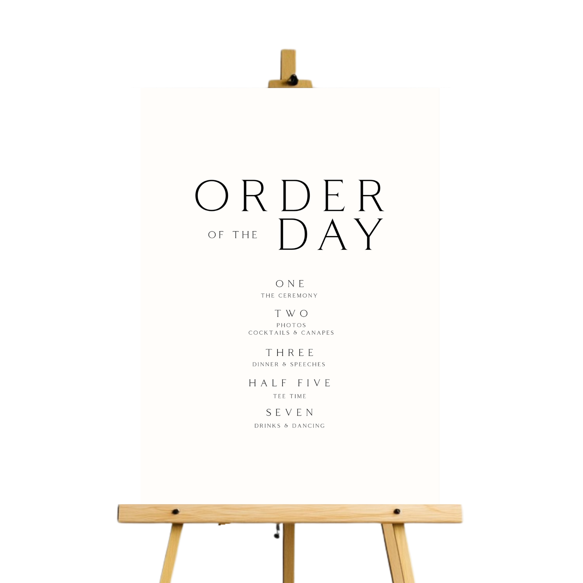 Monochrome Order Of The Day Sign (Off-White)