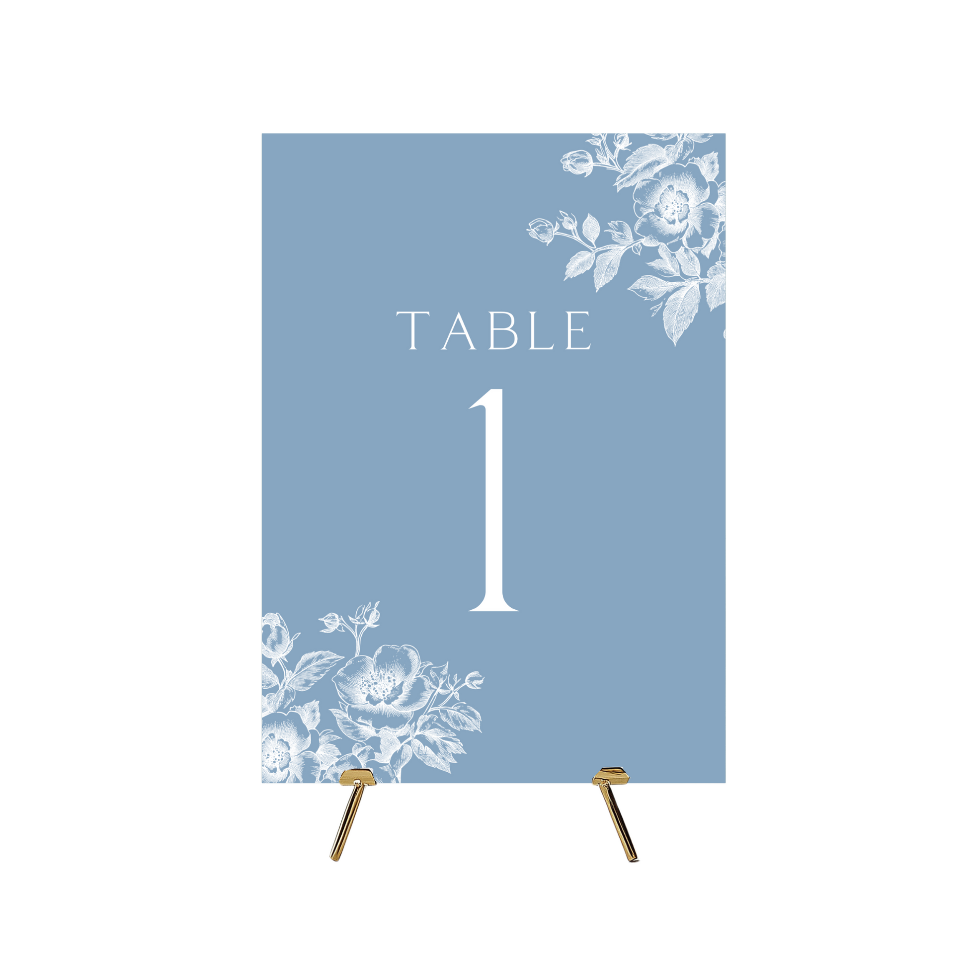 Rose Etching Table Numbers (Dusty Blue)