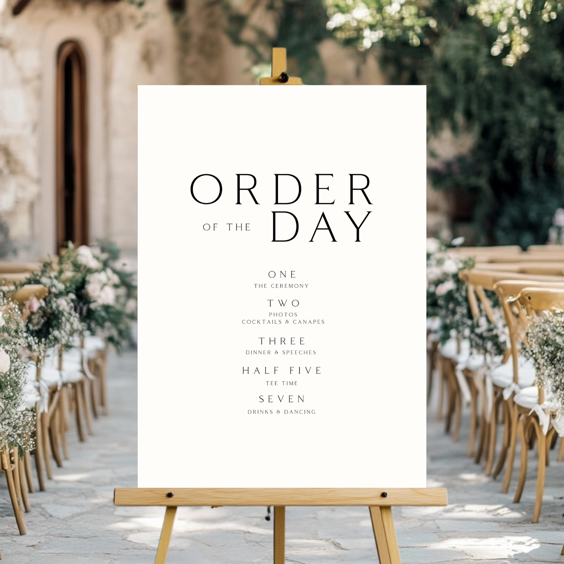 Monochrome Order Of The Day Sign (Off-White)