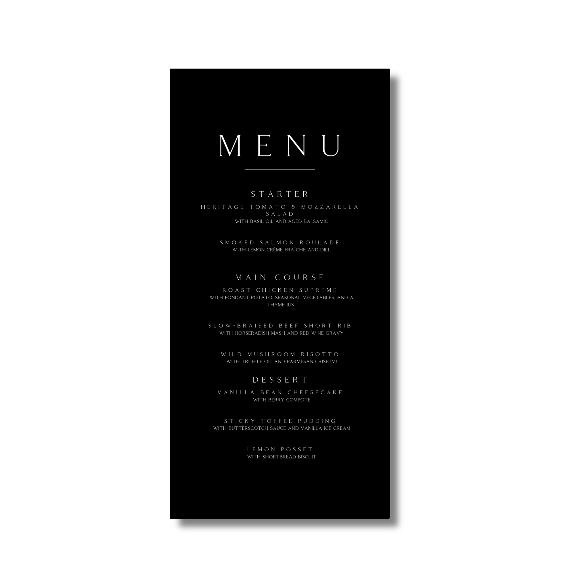 Monochrome Menu (Black)
