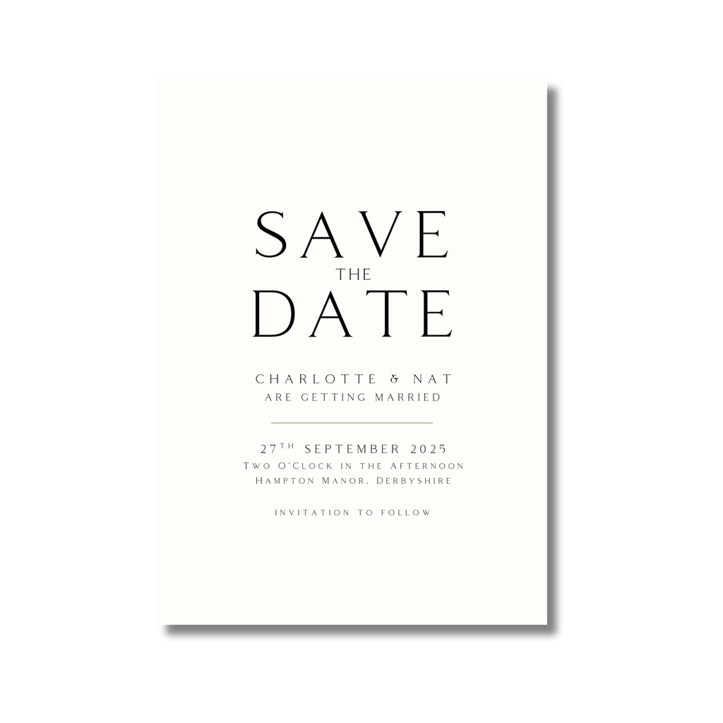 Monochrome Initials Save The Date (Off-White)
