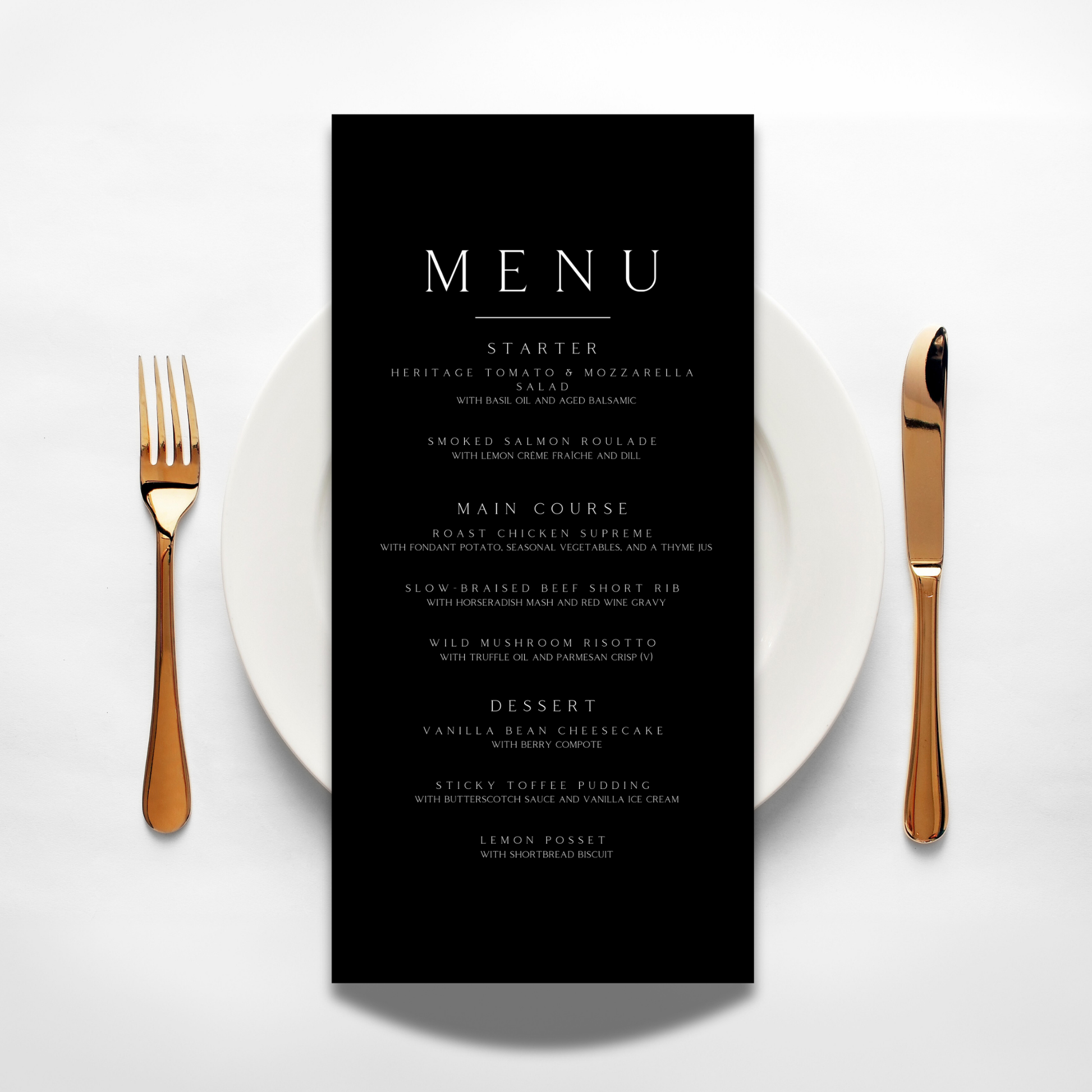 Monochrome Menu (Black)