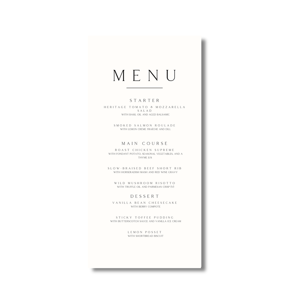 Monochrome Menu (Off-White)