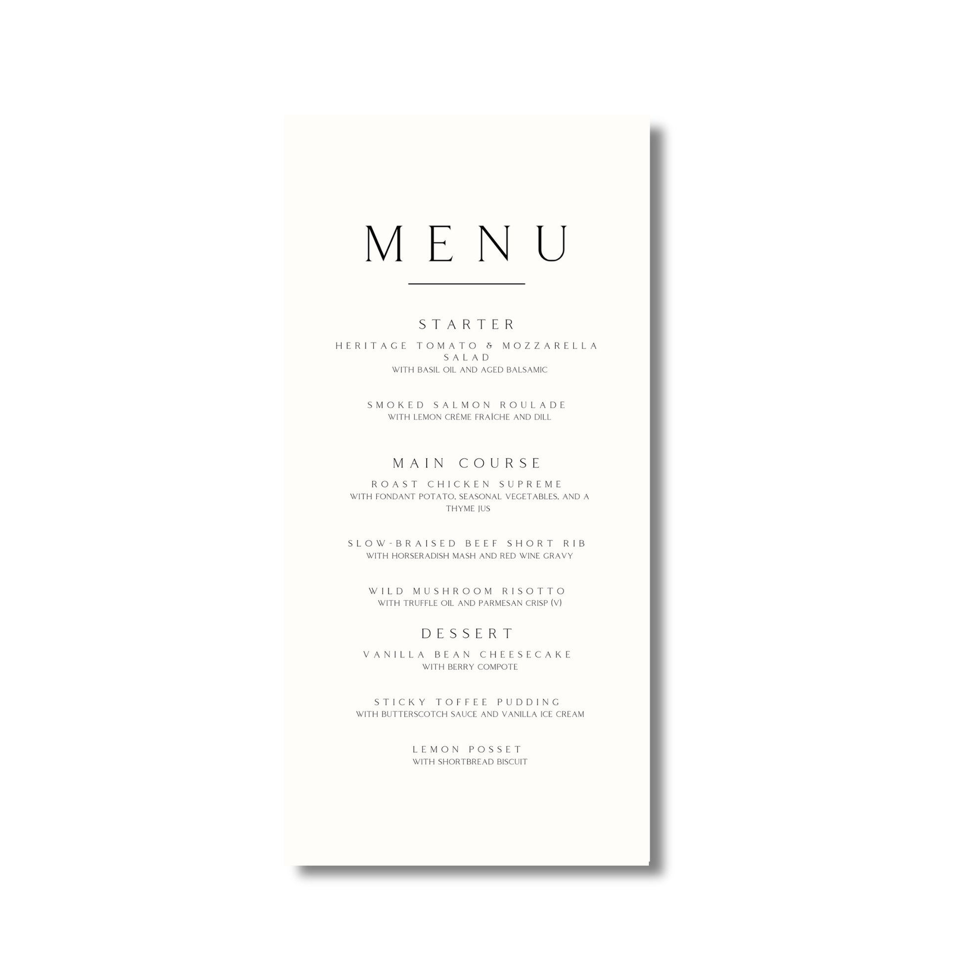 Monochrome Menu (Off-White)