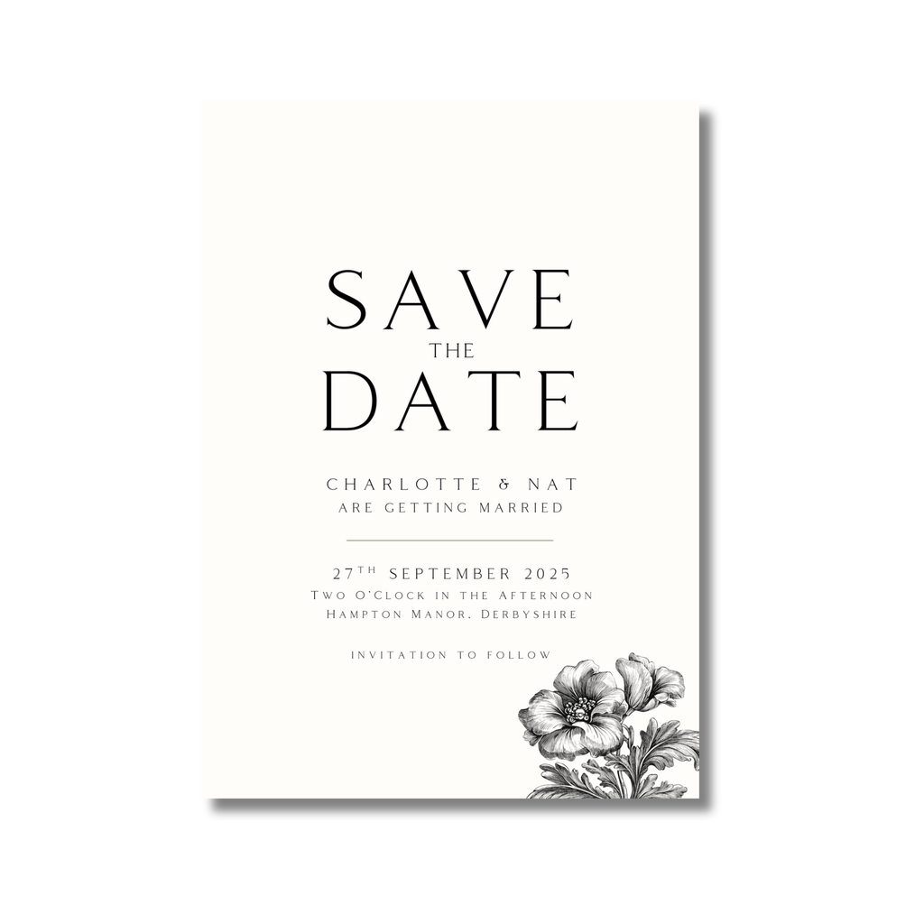 Wreath Save The Date (Pair with Wedding Bands Wreath Invite)