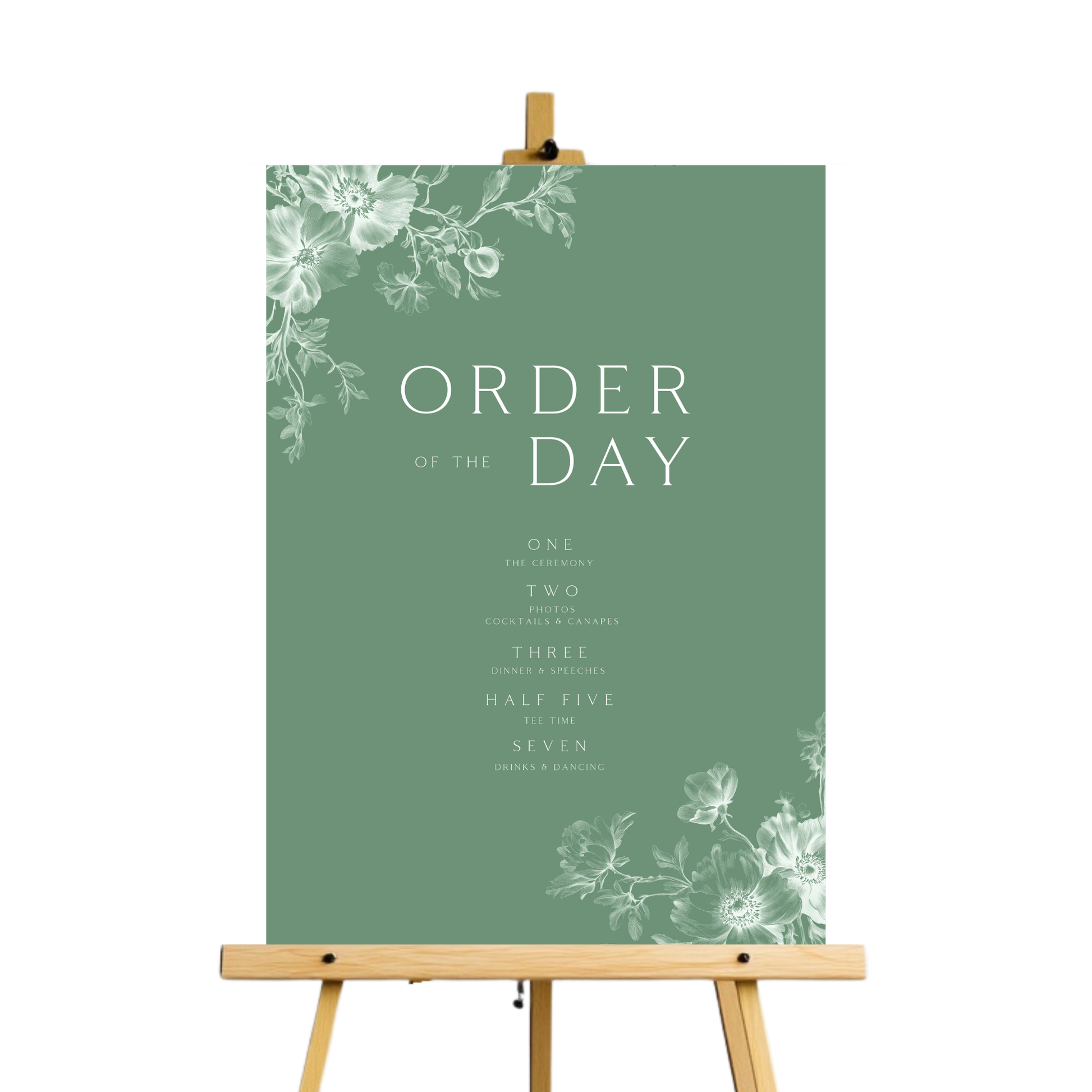 Rose Etching Order Of The Day Sign (Sage Green)