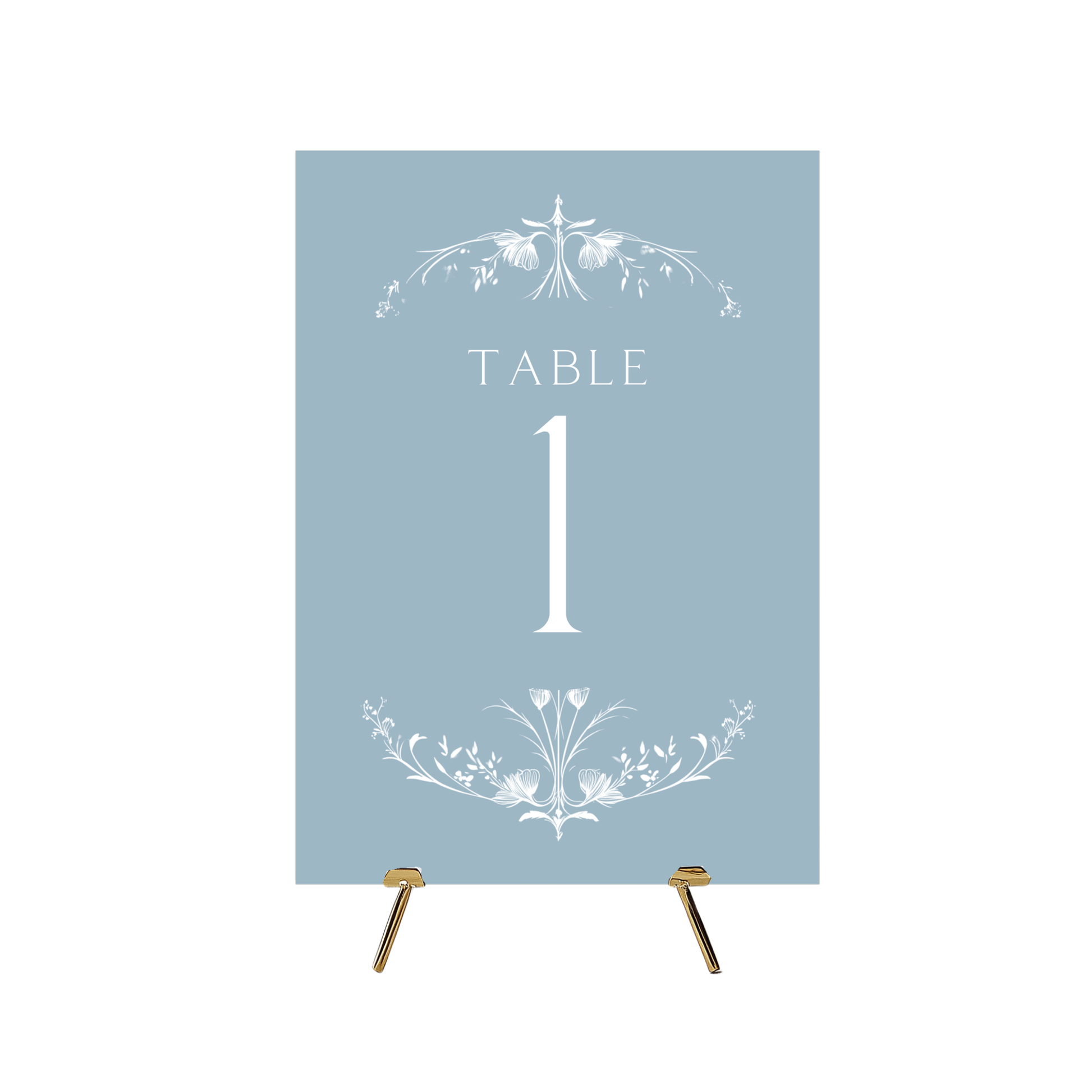 Illustrated Floral Arch Table Numbers (Dusty Blue)