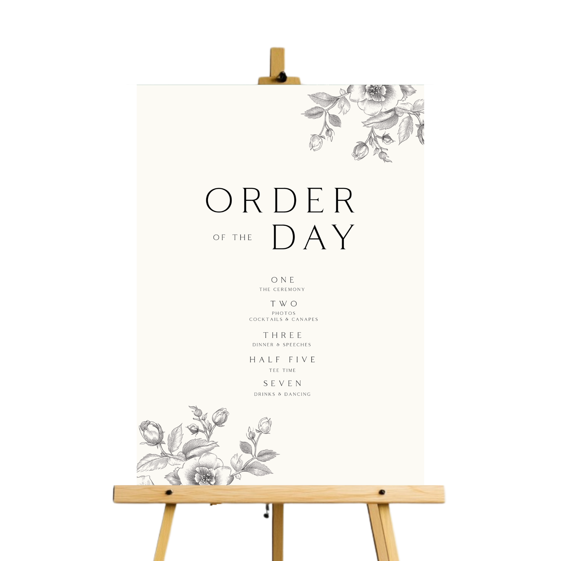 Rose Etching Order Of The Day Sign (Cream)