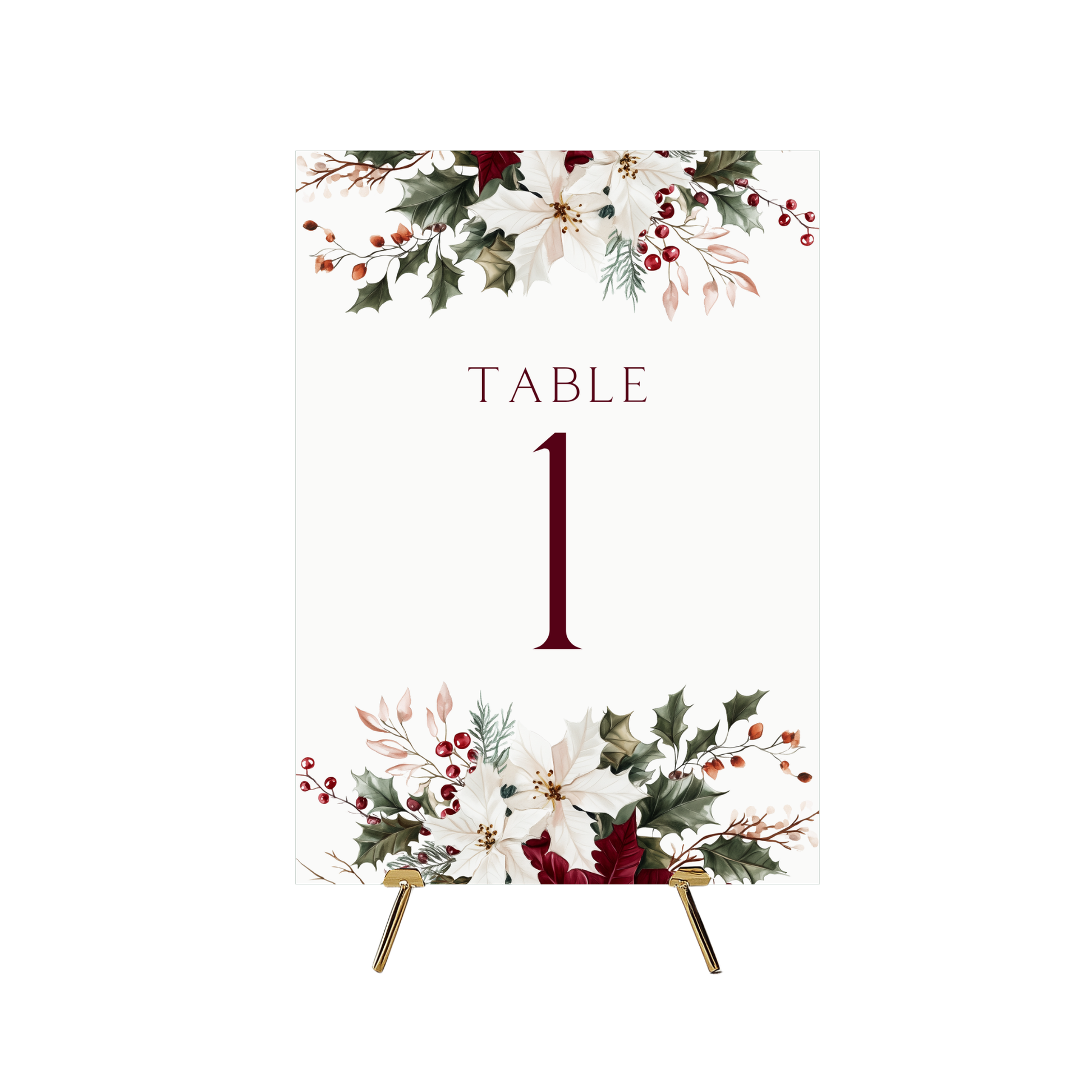 Winter Florals Table Numbers
