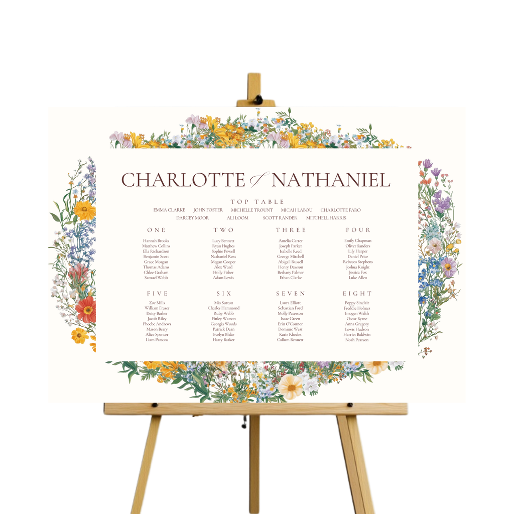 Pastel Floral Arch Seating Plan Sign
