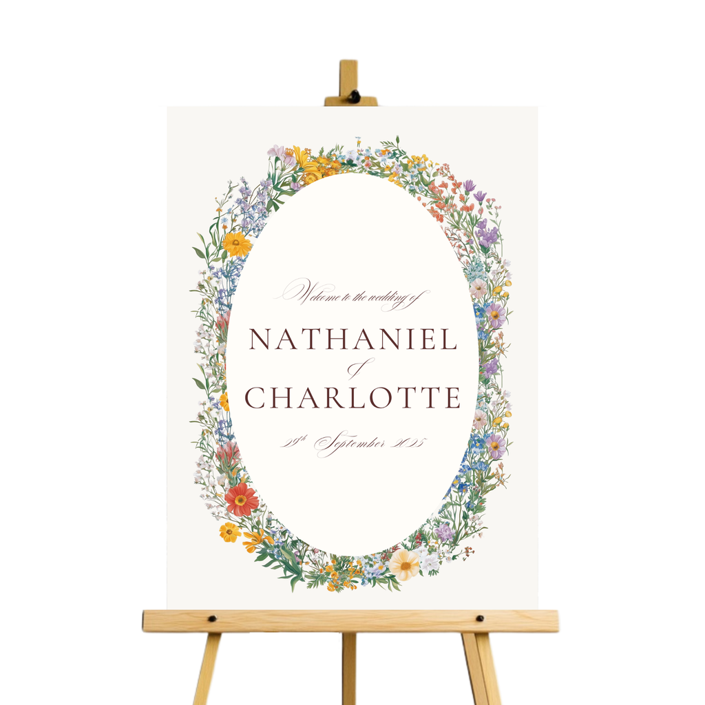 Pastel Floral Arch Welcome Sign